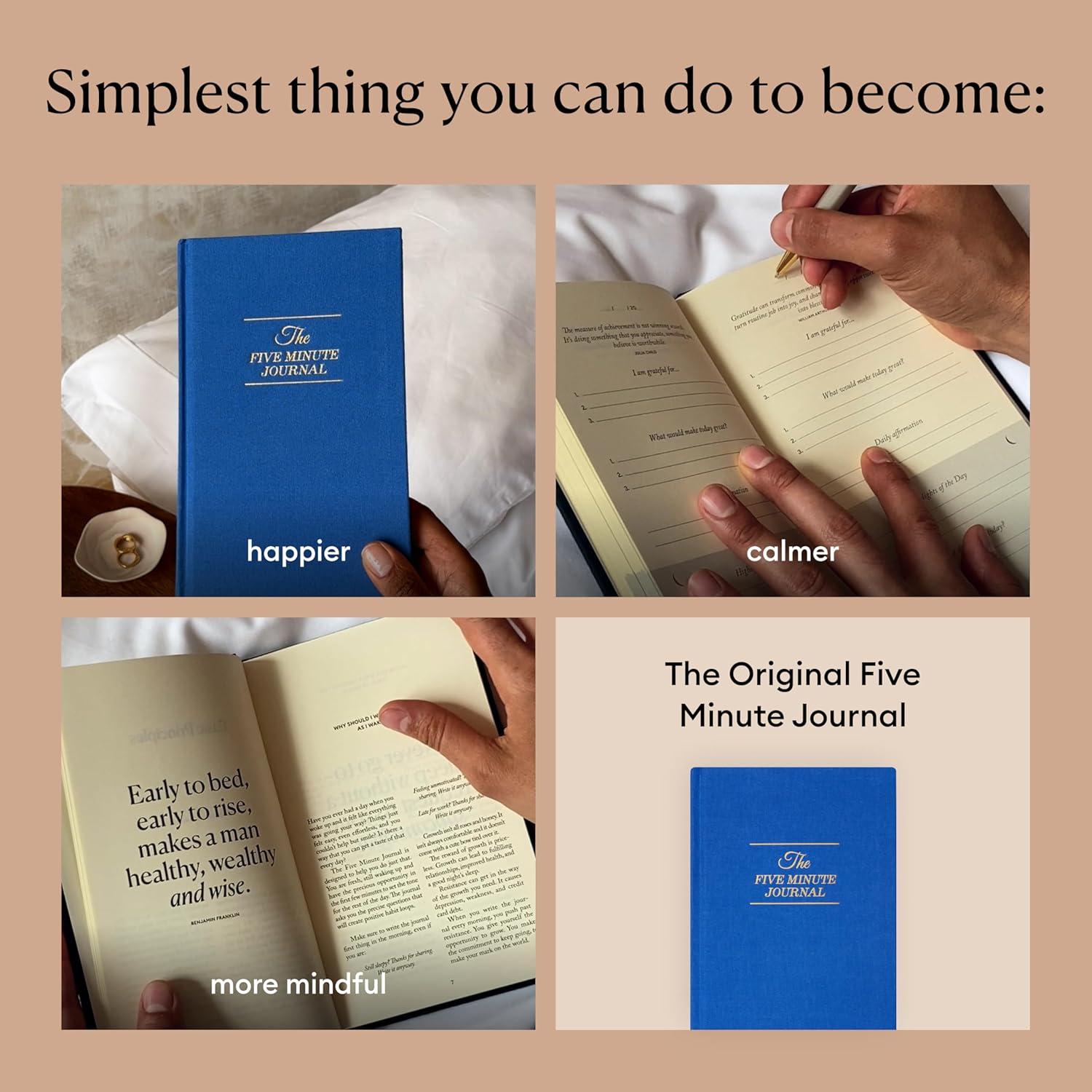 Diario de Gratitud Intelligent Change A5 Azul con Dorado