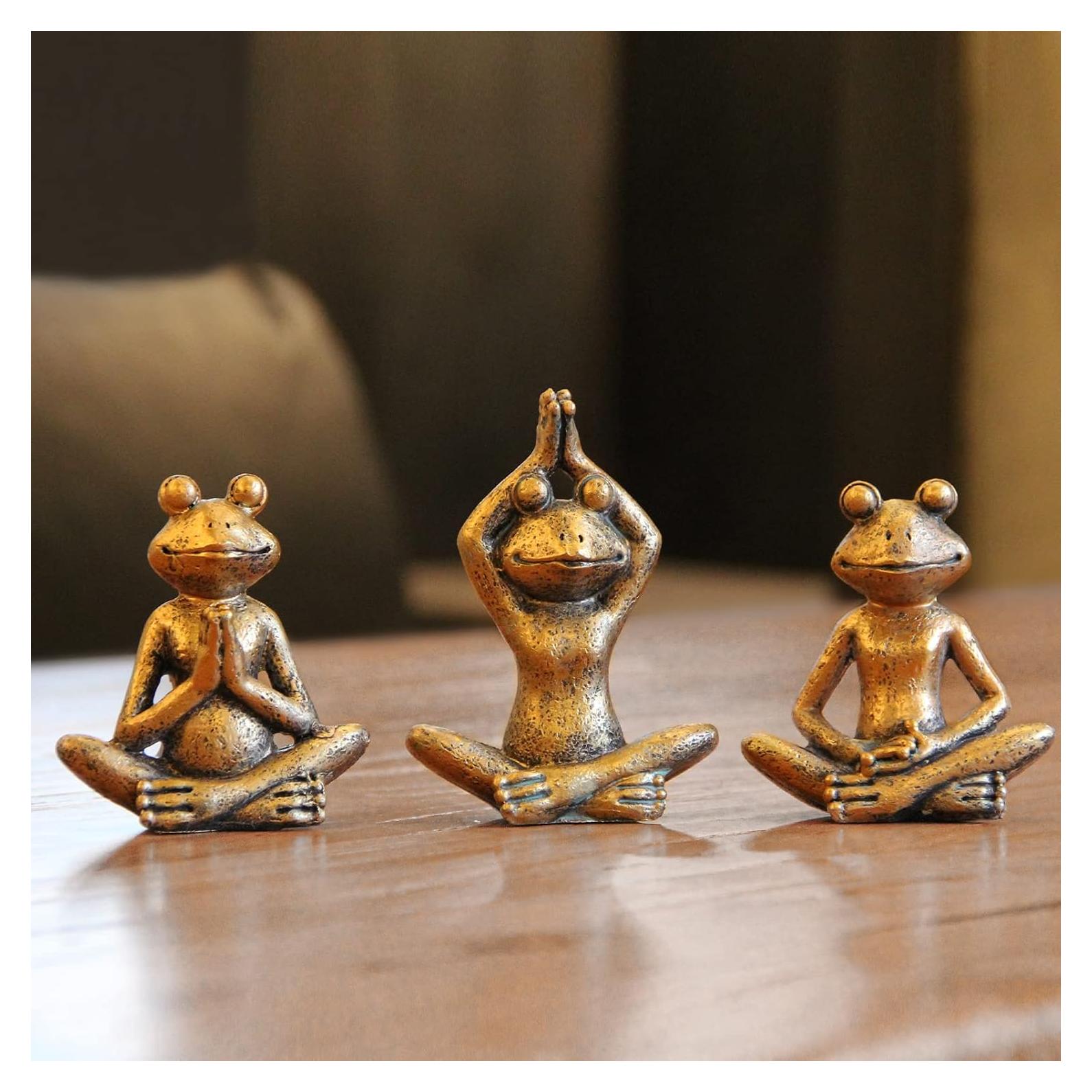 Set de 3 Figuritas de Rana de Bronce Antiguo Smadeer