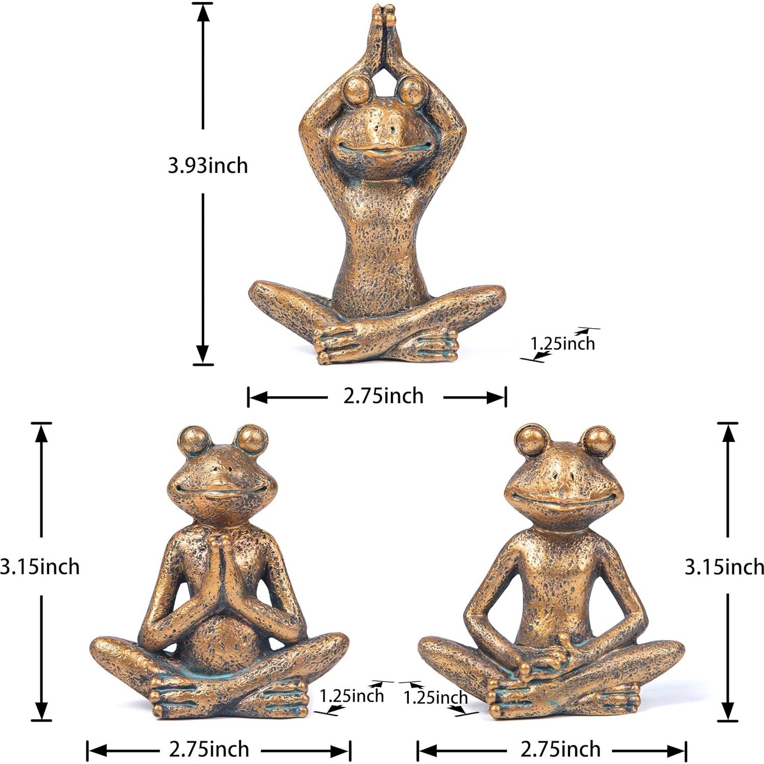 Set de 3 Figuritas de Rana de Bronce Antiguo Smadeer