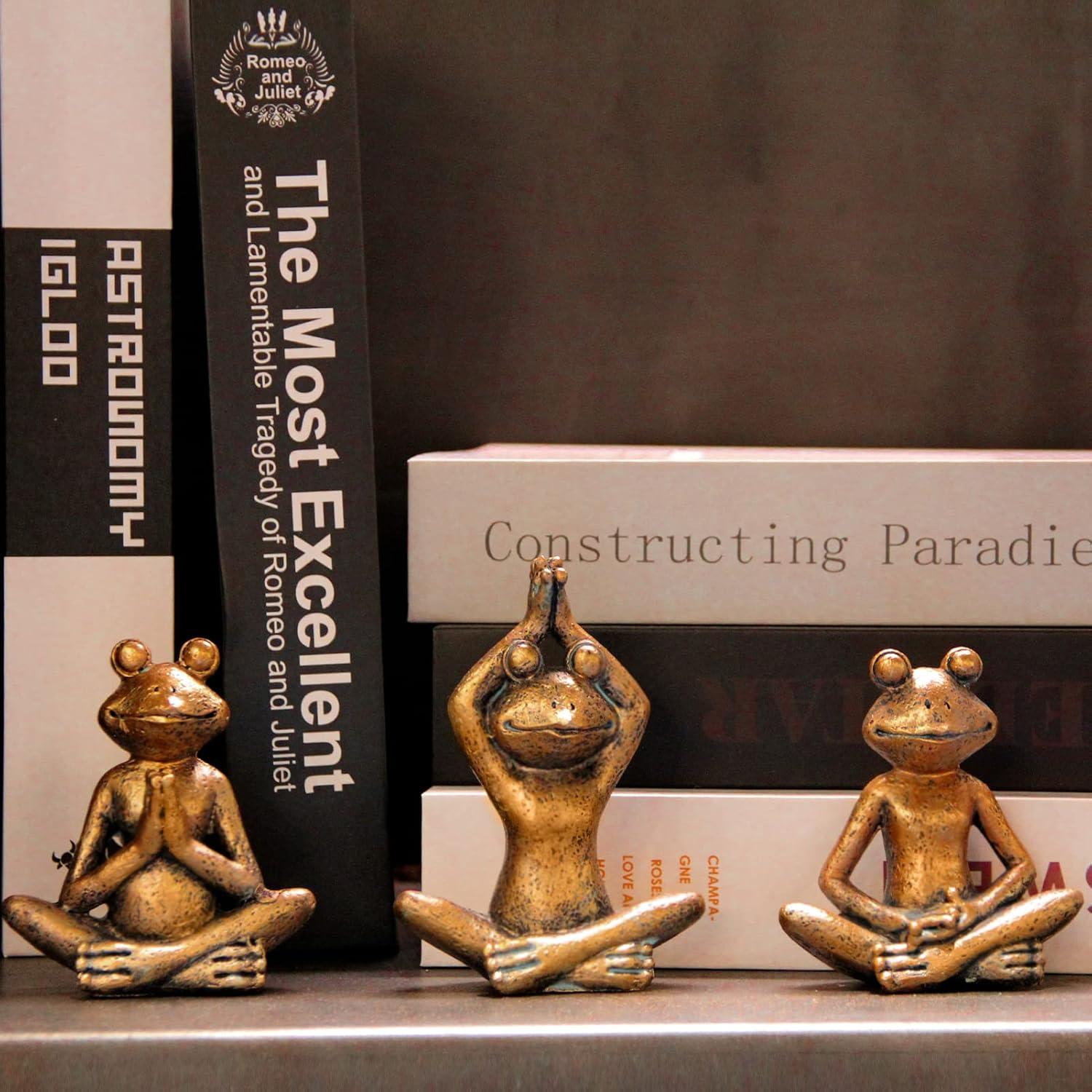 Set de 3 Figuritas de Rana de Bronce Antiguo Smadeer