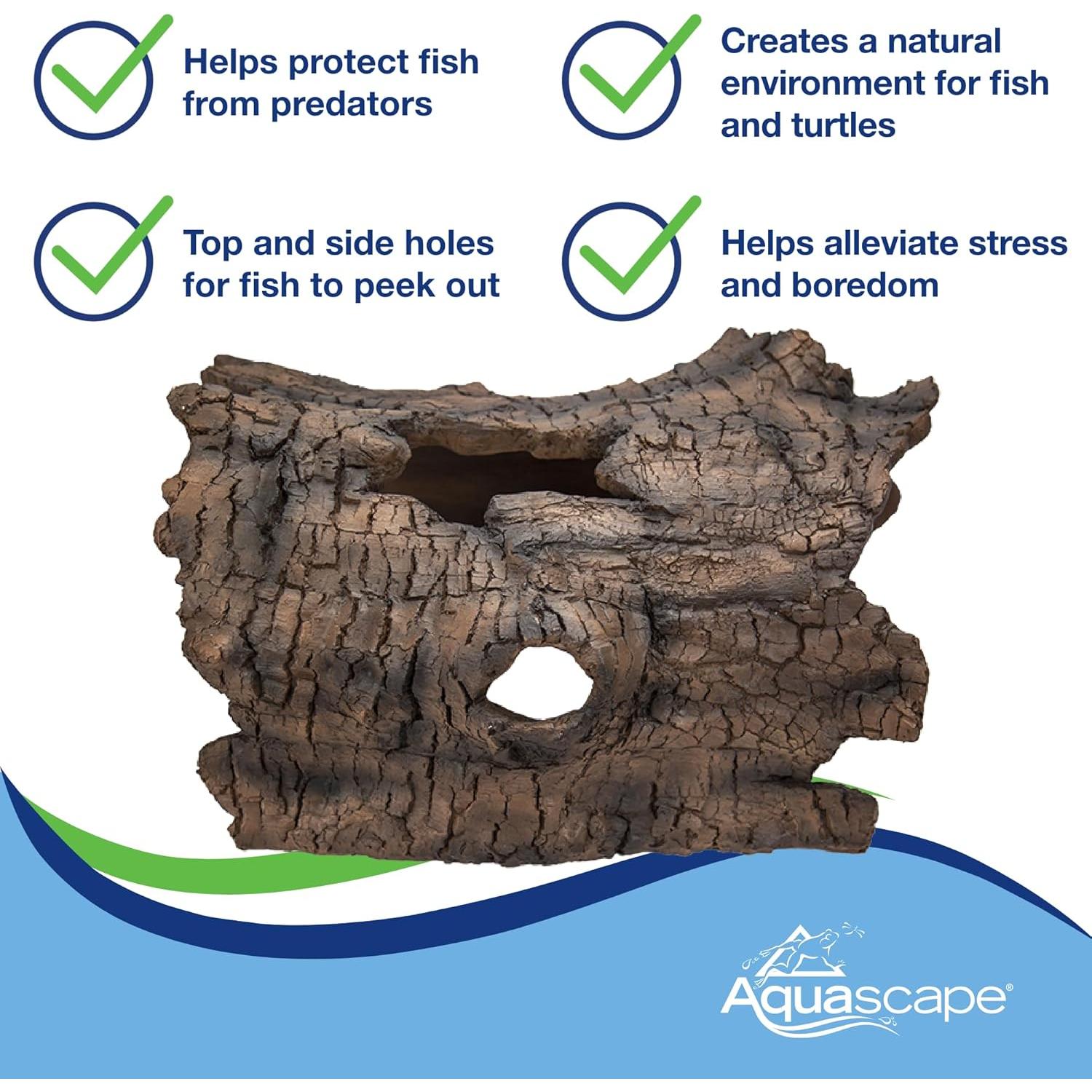 Cueva de Pescado de Madera Falsa Aquascape 48.26x30.48cm