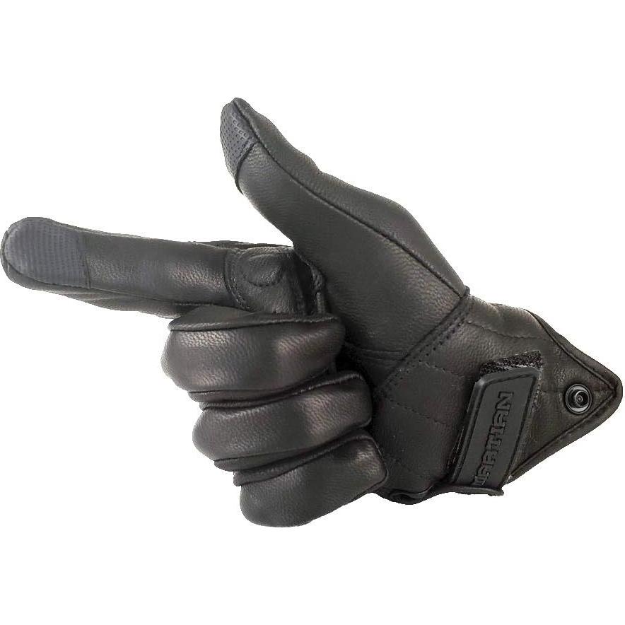 Guantes de Ciclismo Martian XL Cuero de Cabra Negro Táctil