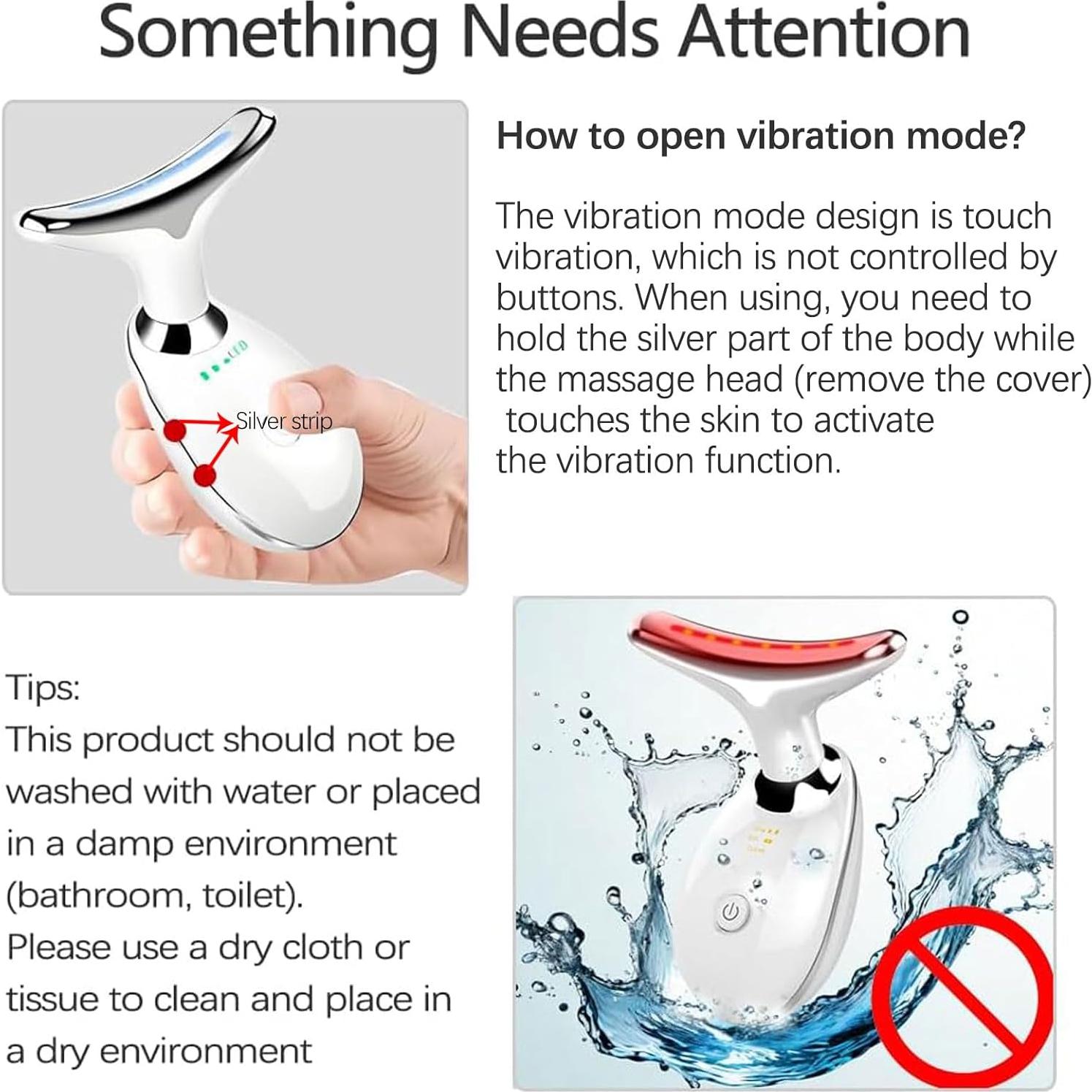 Masajeador Facial Iwtfu 7 en 1 Luz Roja y Vibración