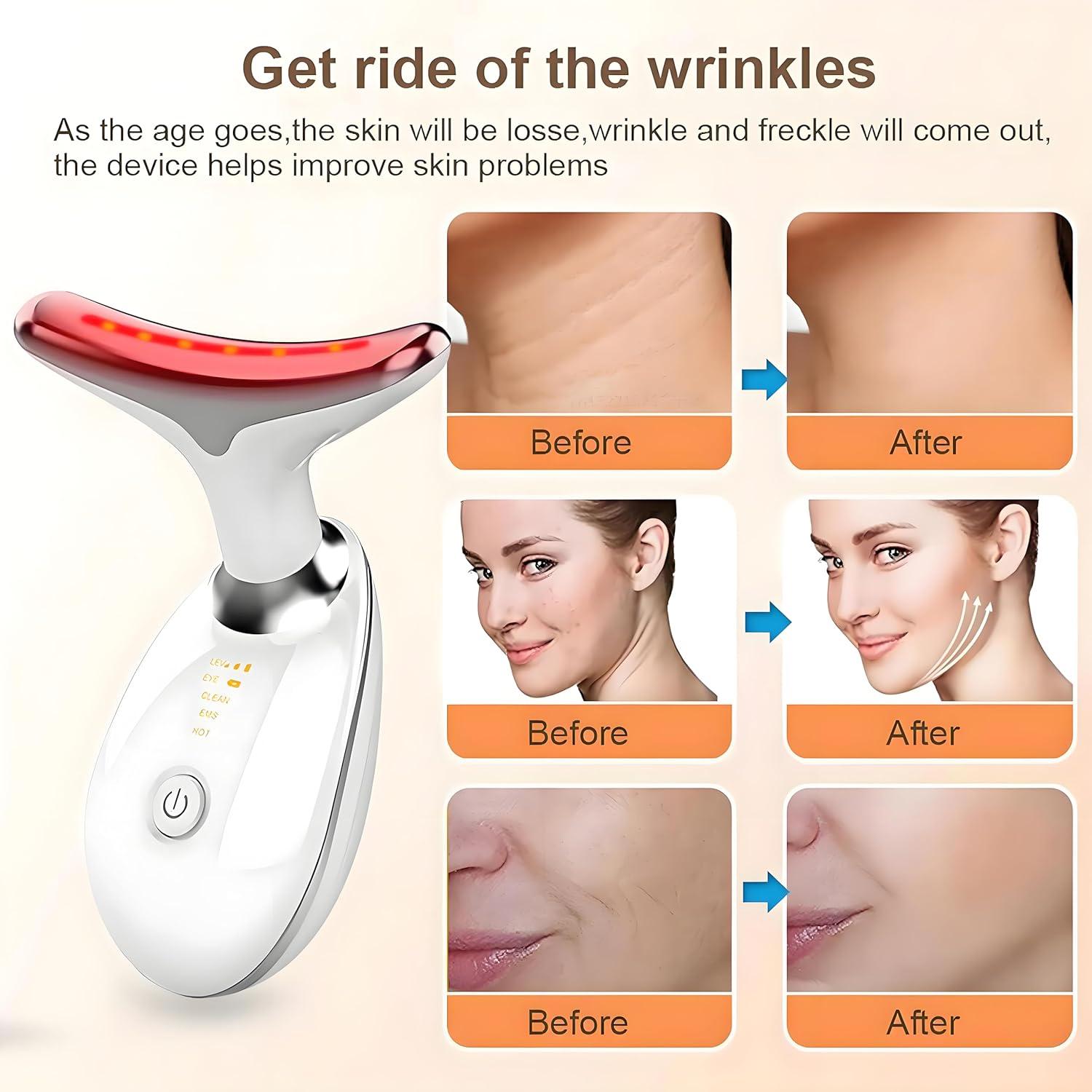 Masajeador Facial Iwtfu 7 en 1 Luz Roja y Vibración