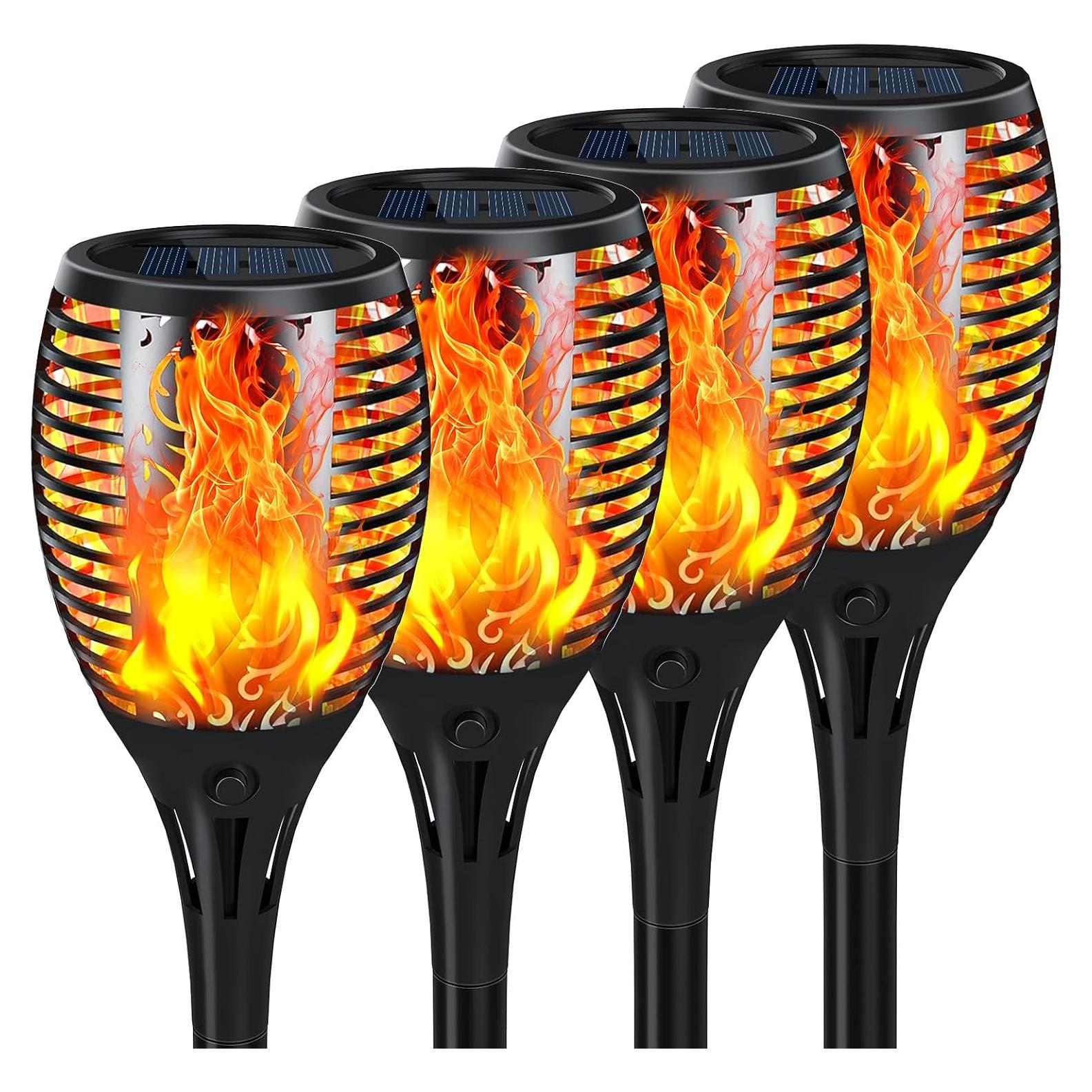 Luces Solares de Antorcha SHEDALED 4 Paquete IP65 Jardín