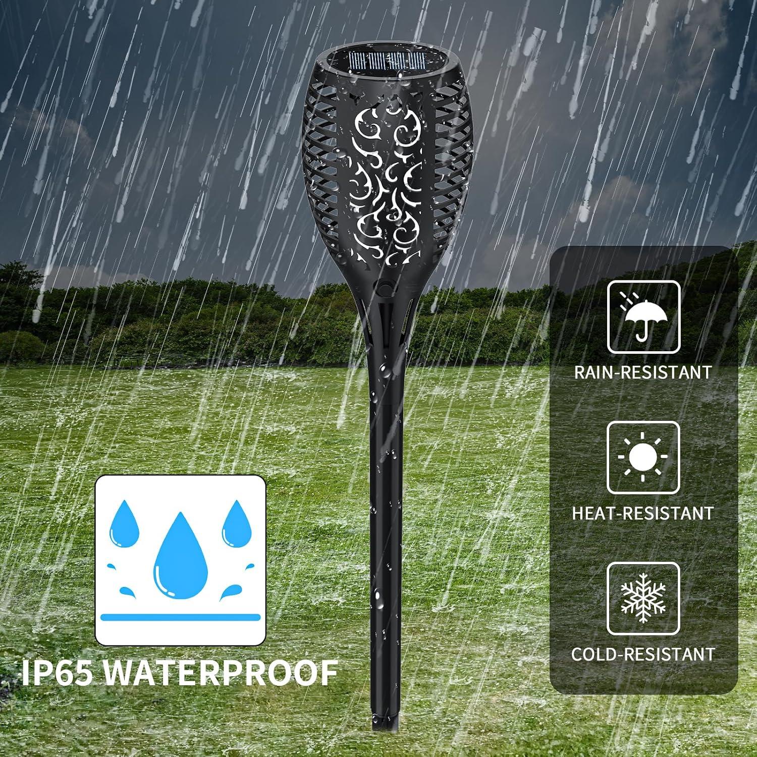 Luces Solares de Antorcha SHEDALED 4 Paquete IP65 Jardín