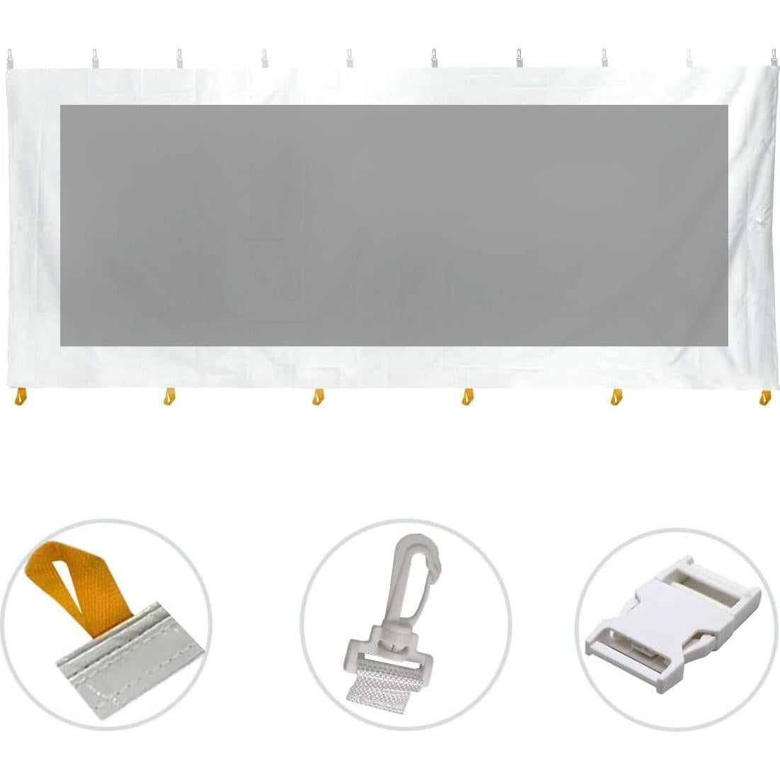 Pared Lateral Transparente Vinilo 2.13 m x 1.85 m para Carpas