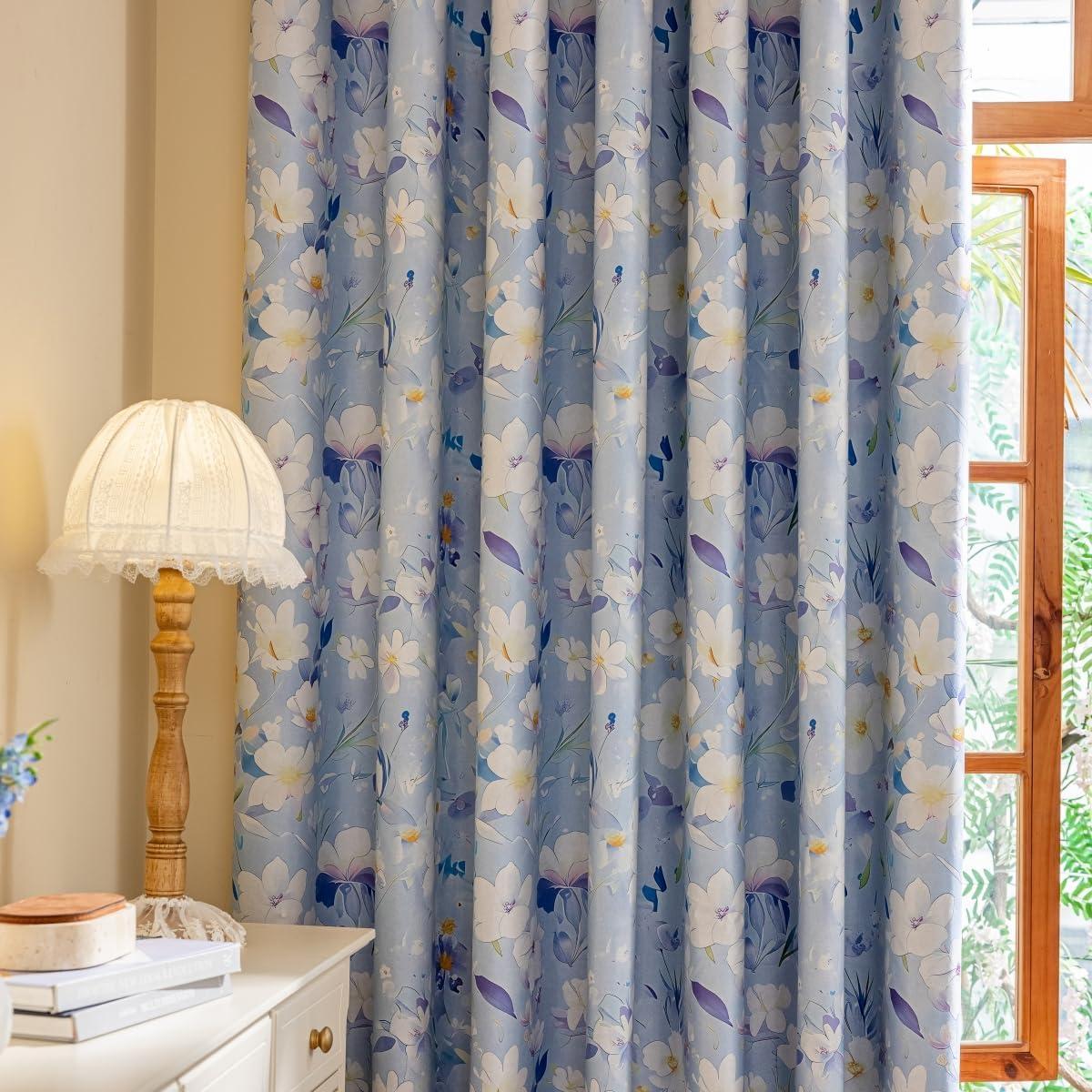 Cortinas GYROHOME Opacas Florales 2 Paneles 107x137 cm