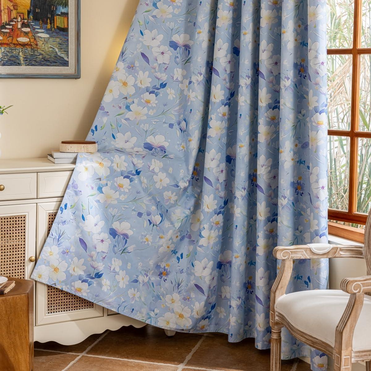 Cortinas GYROHOME Opacas Florales 2 Paneles 107x137 cm