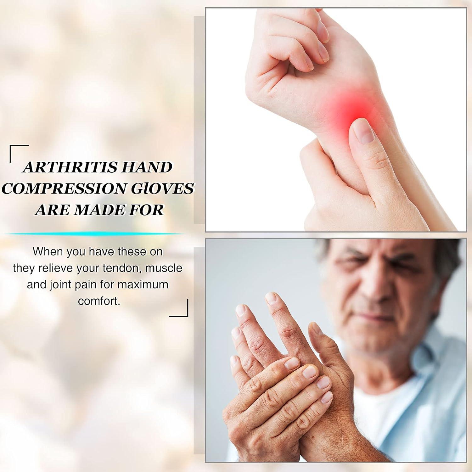 Guantes de Compresión Sin Dedos Geyoga para Artritis - 3 Pares