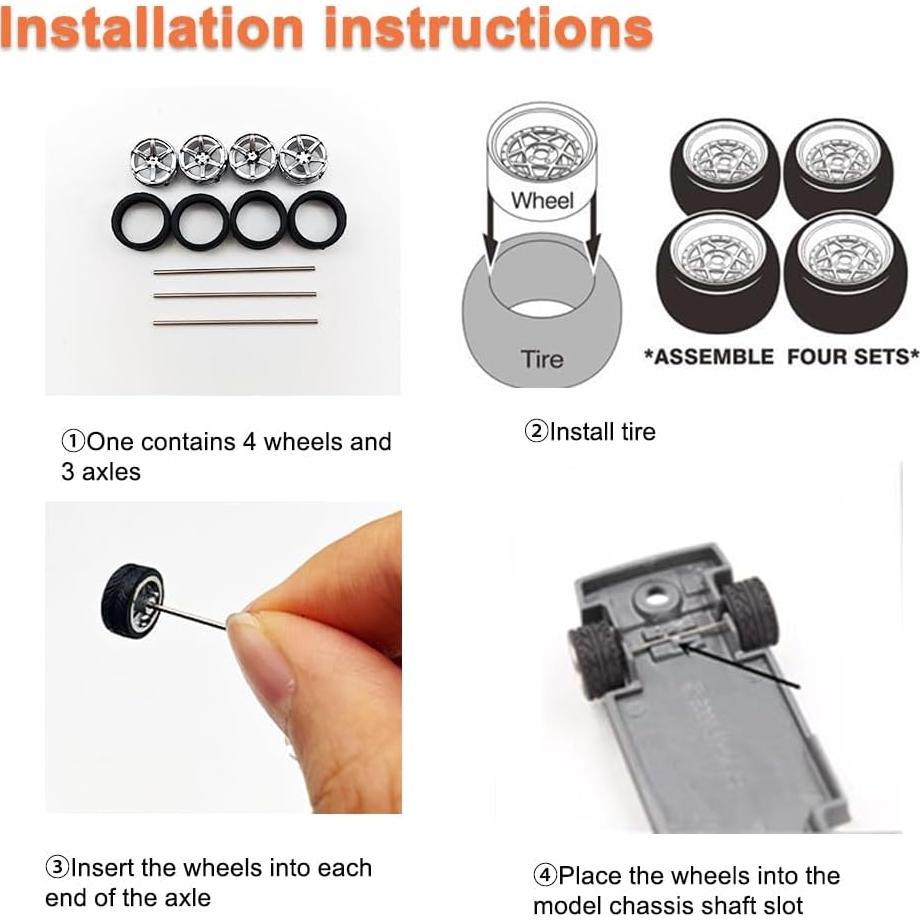 Ruedas 1/64 WAVEIST PS - 4 Juegos de ABS y Goma