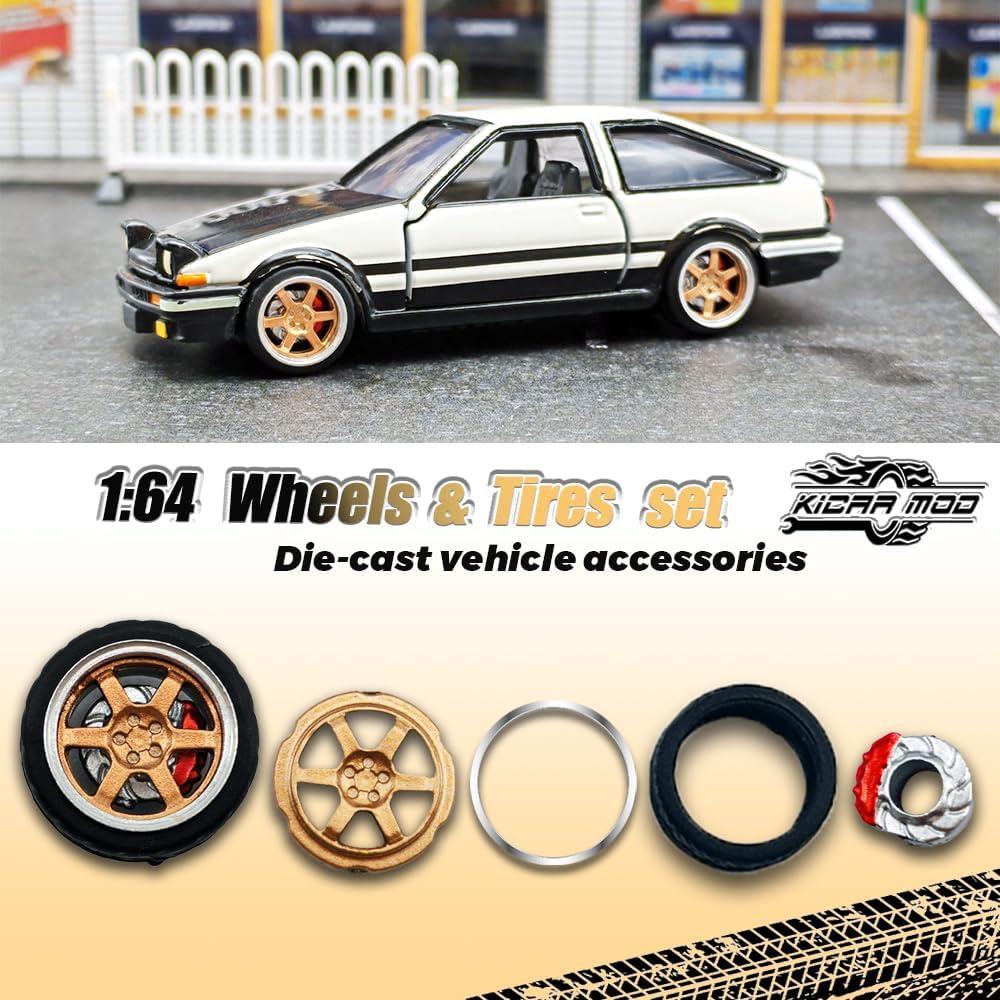 Ruedas 1/64 WAVEIST PS - 4 Juegos de ABS y Goma