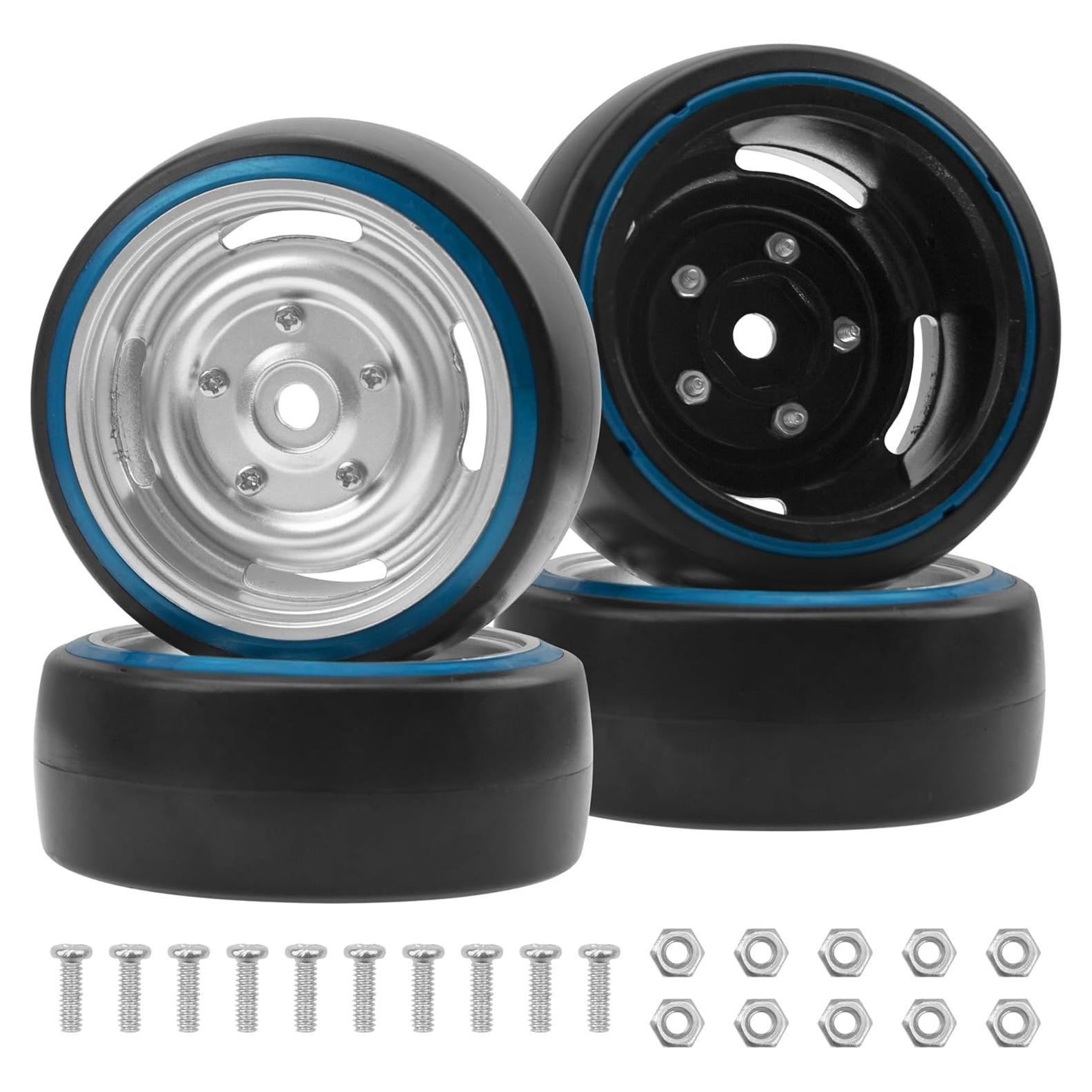 Paquete de 4 Llantas y Rines ShareGoo RC Drift 1/10 Azul