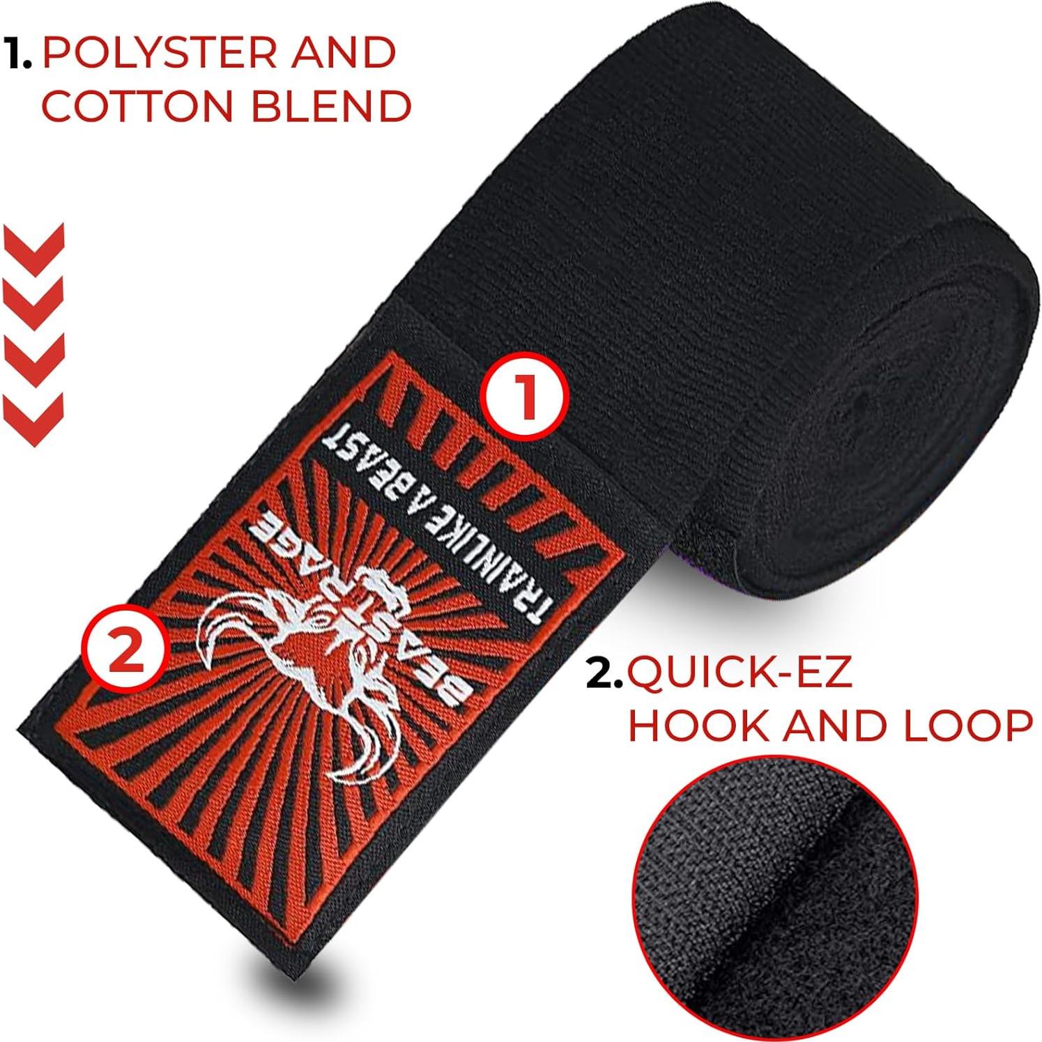 Envolturas de Mano BEAST RAGE 4.5m para Boxeo y MMA