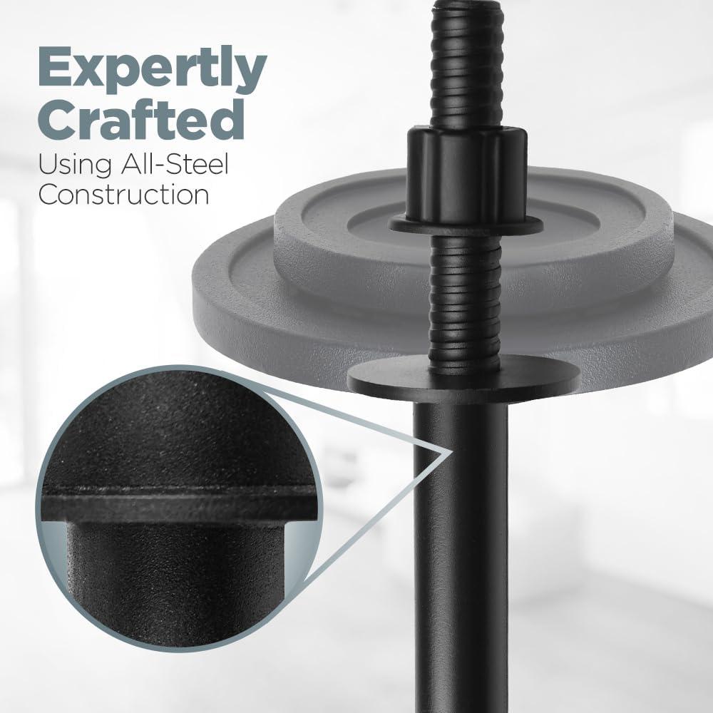 LoGest Wrist Strengthener, Forearm Exerciser - Option of Standard Plate 1 Inch or Olympic Plate 2 Inch With a Collar Hand Developer Arm Grip Workout Strength Trainer for Starter and Pro - Workout Equipment Home Gym Forearm Strengthener