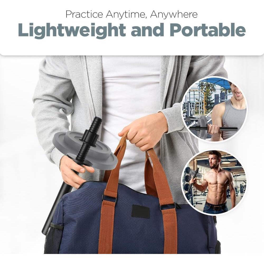 LoGest Wrist Strengthener, Forearm Exerciser - Option of Standard Plate 1 Inch or Olympic Plate 2 Inch With a Collar Hand Developer Arm Grip Workout Strength Trainer for Starter and Pro - Workout Equipment Home Gym Forearm Strengthener