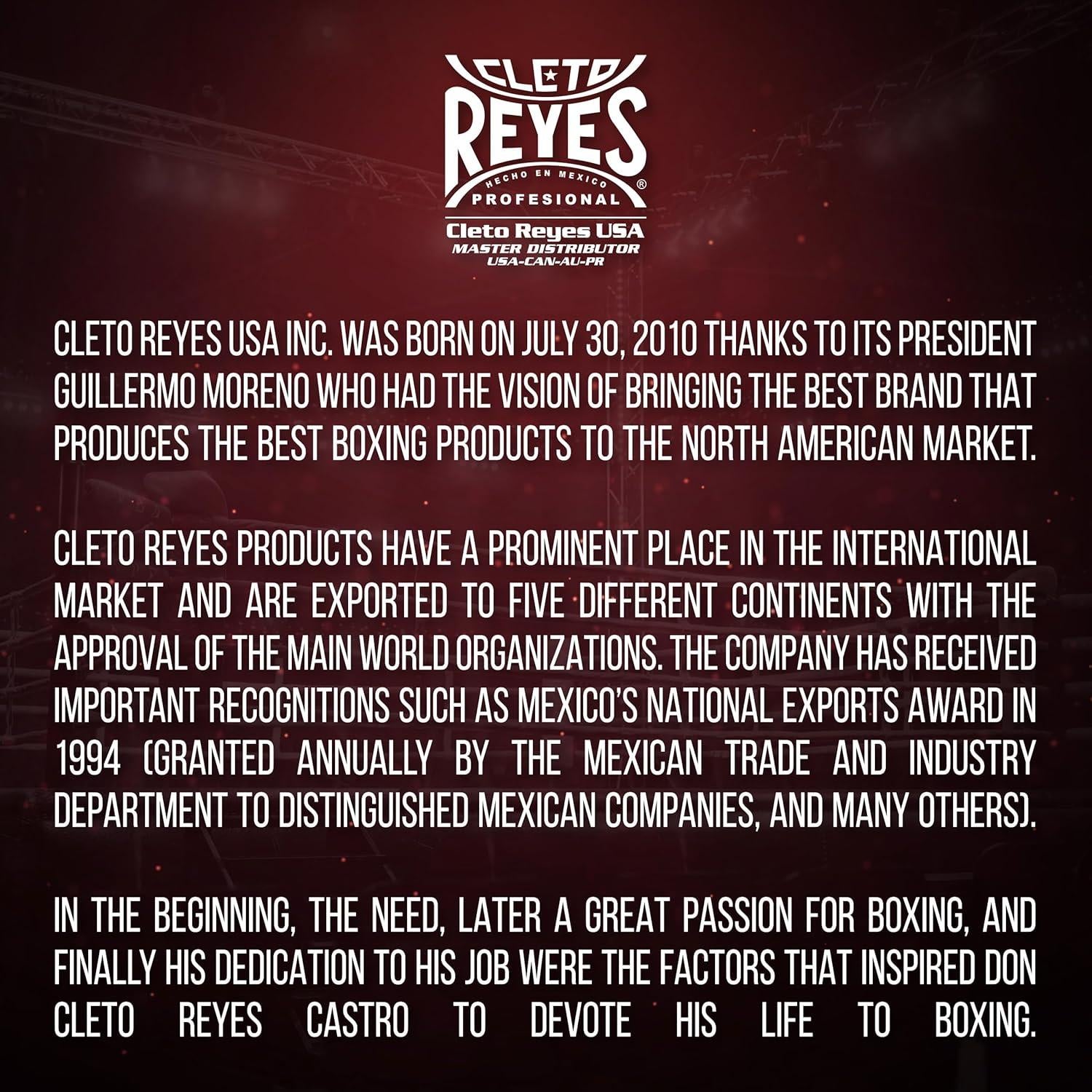 Mitones de Boxeo Cleto Reyes Curvados en Cuero Rojo