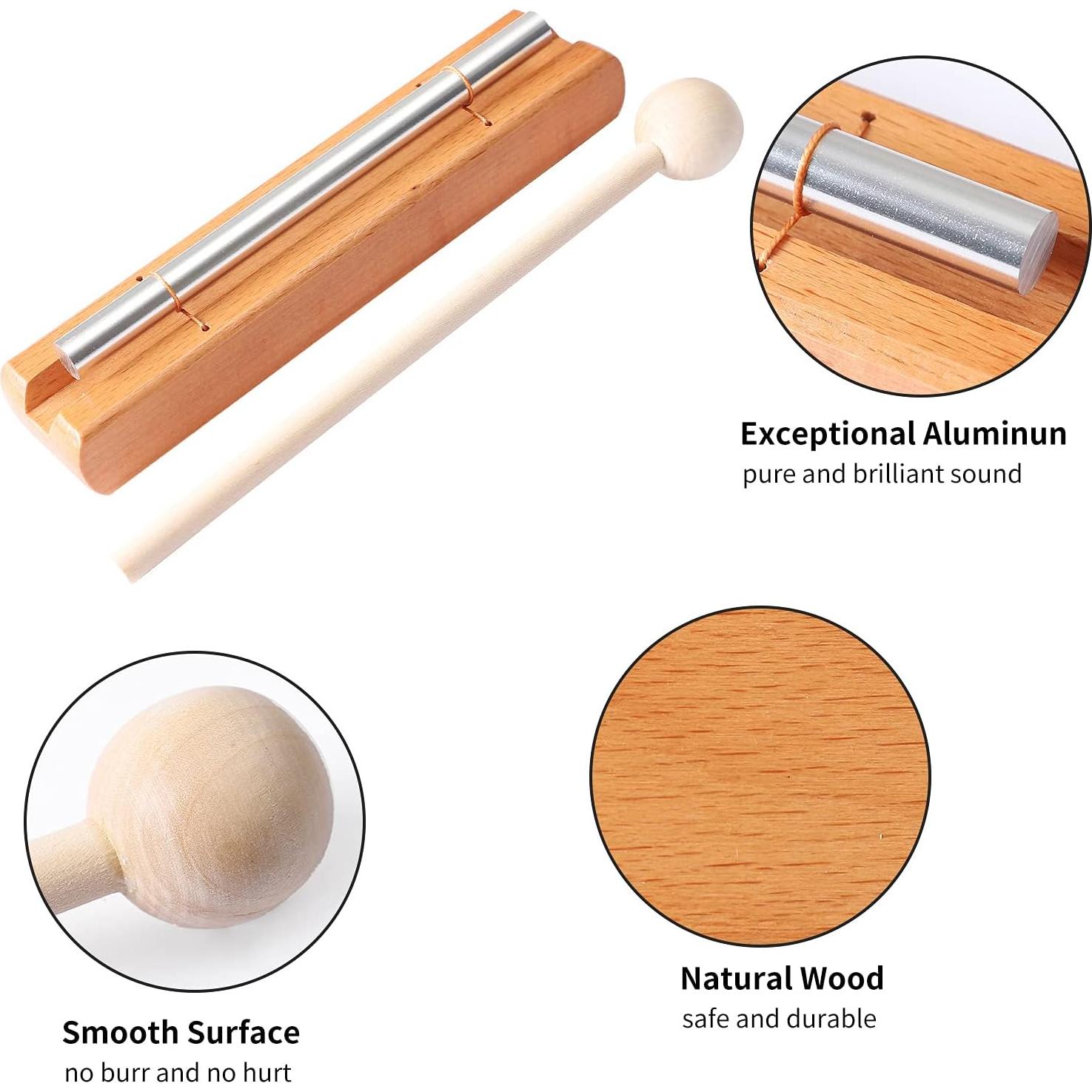 Campana de Percusión Musfunny 5-8" Aluminio y Madera para Meditación