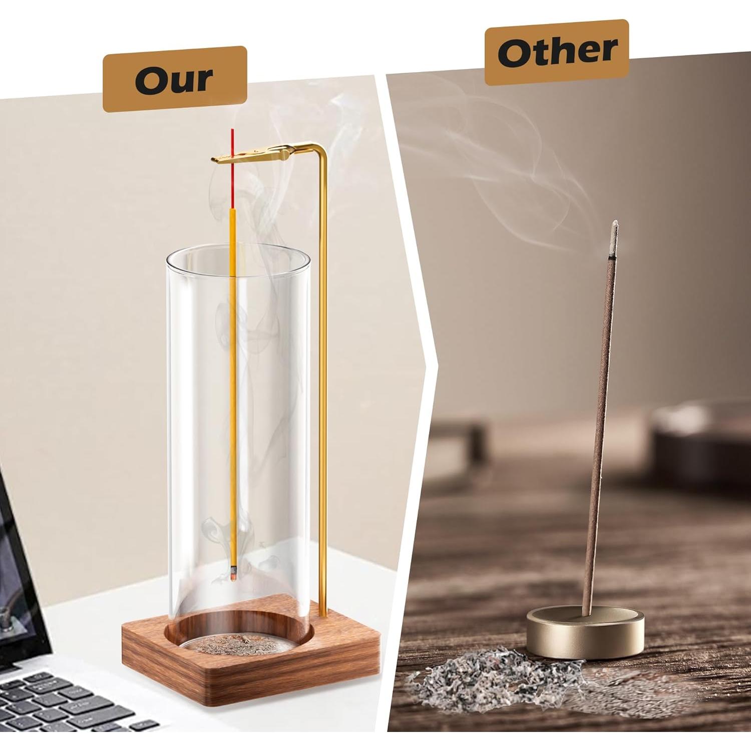 Soporte de Incienso HzTinT con Recogedor de Cenizas de Vidrio