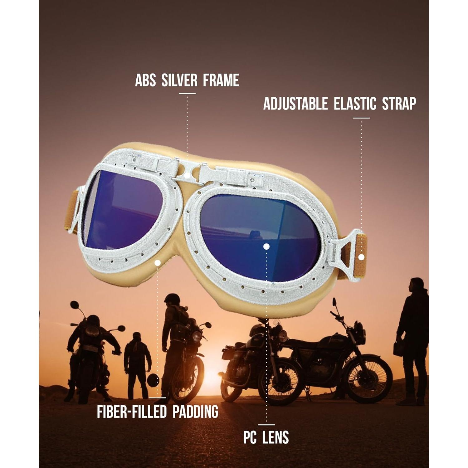 Gafas de Motocicleta CRG Sports Vintage UV Anti-vaho