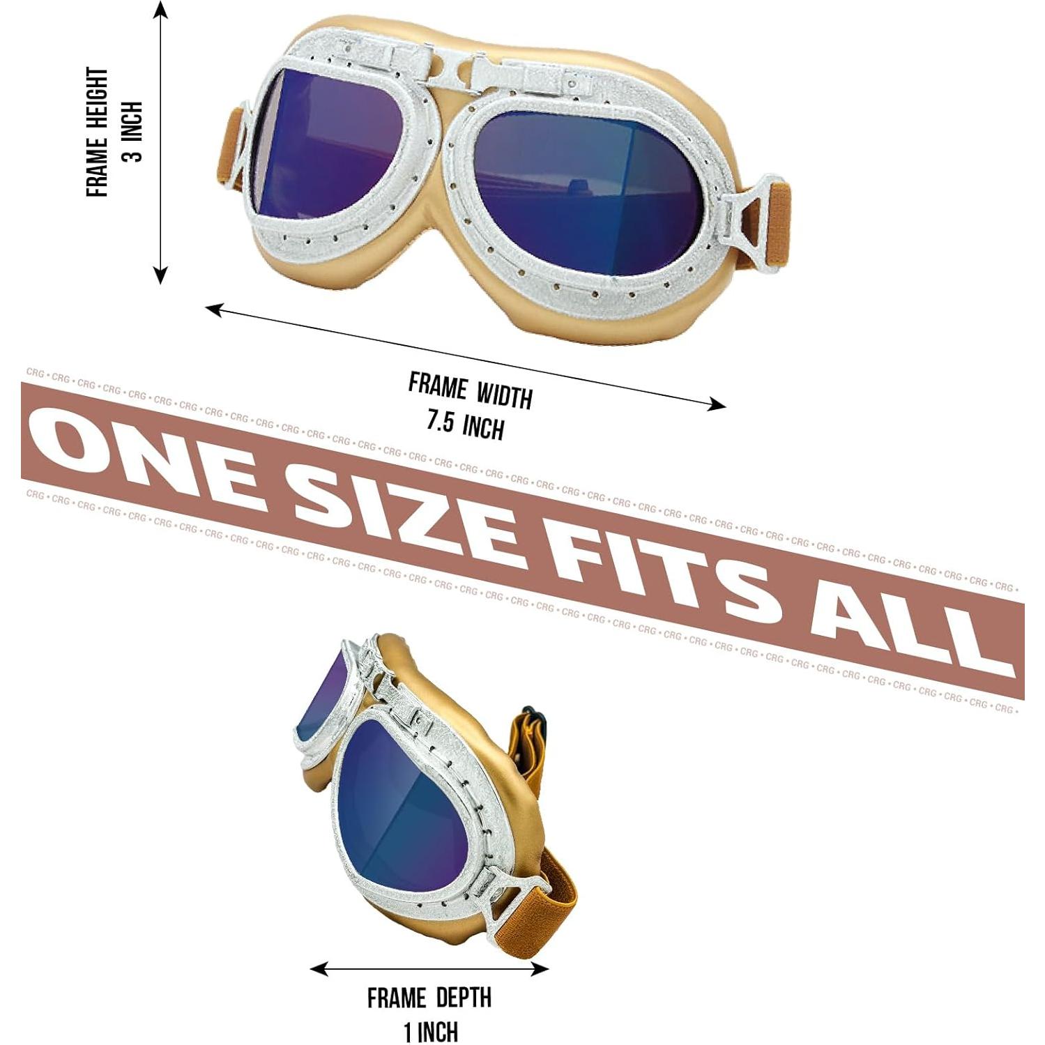 Gafas de Motocicleta CRG Sports Vintage UV Anti-vaho