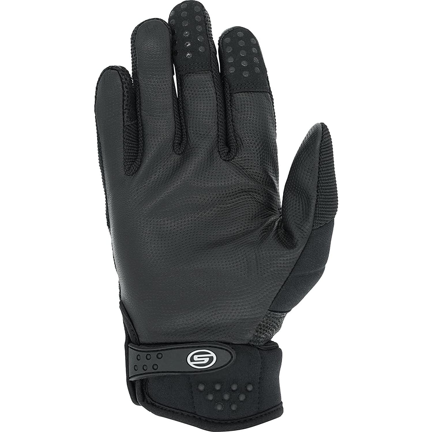 Guantes de Motocicleta Seibertron Negro M - Cuero y Fibra de Carbono