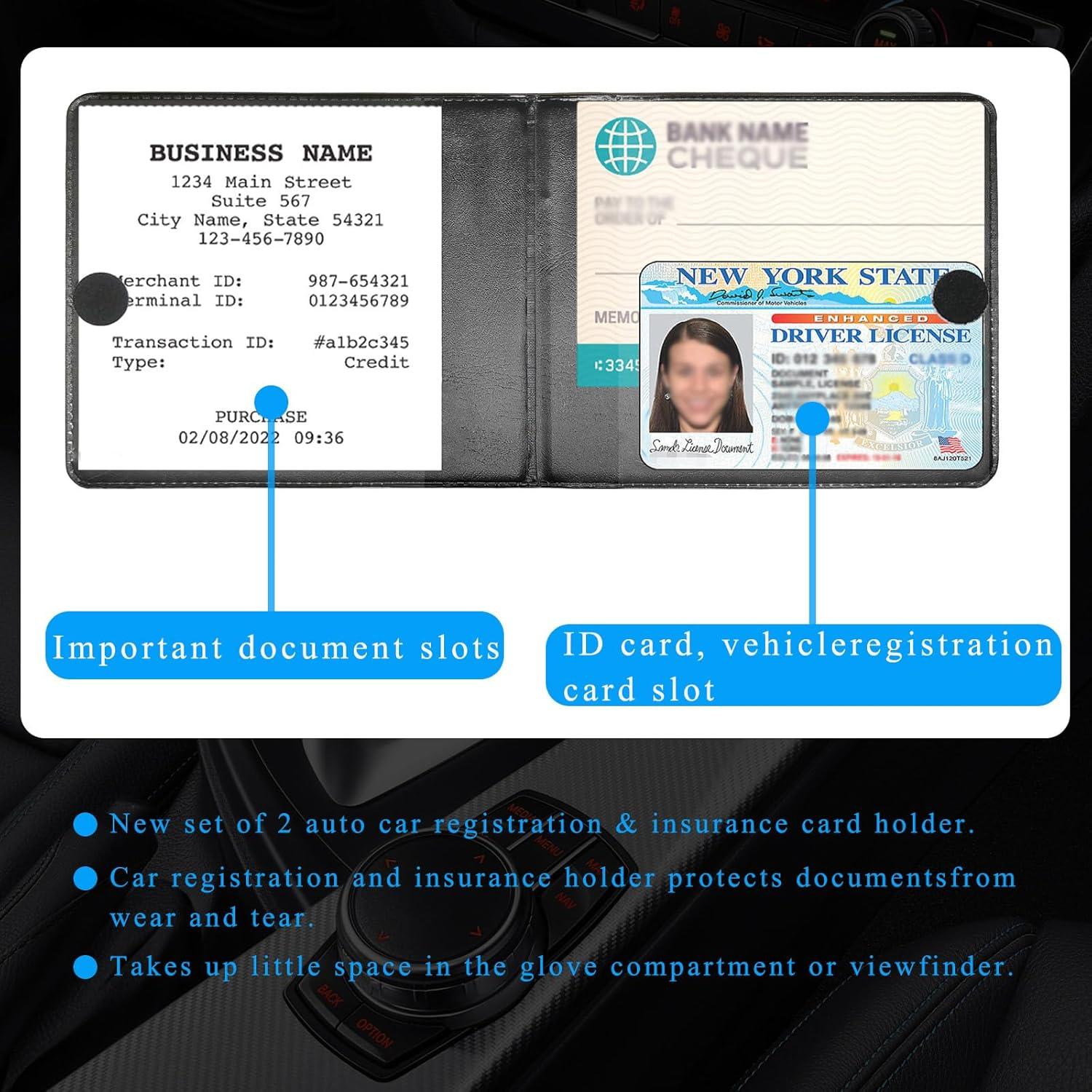 Soporte de Registro y Seguro de Auto Kewucn Negro 26.8x12.2 cm