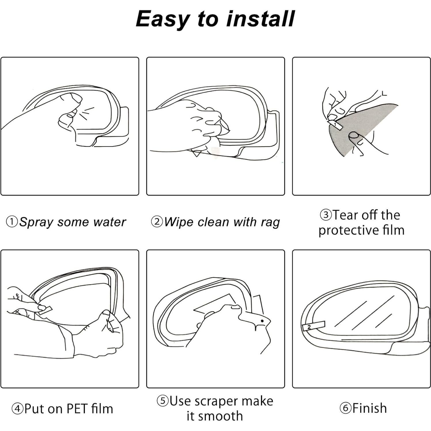 Película Anti-empañante Ygmylandbb para Espejos 200x175mm 2Pcs