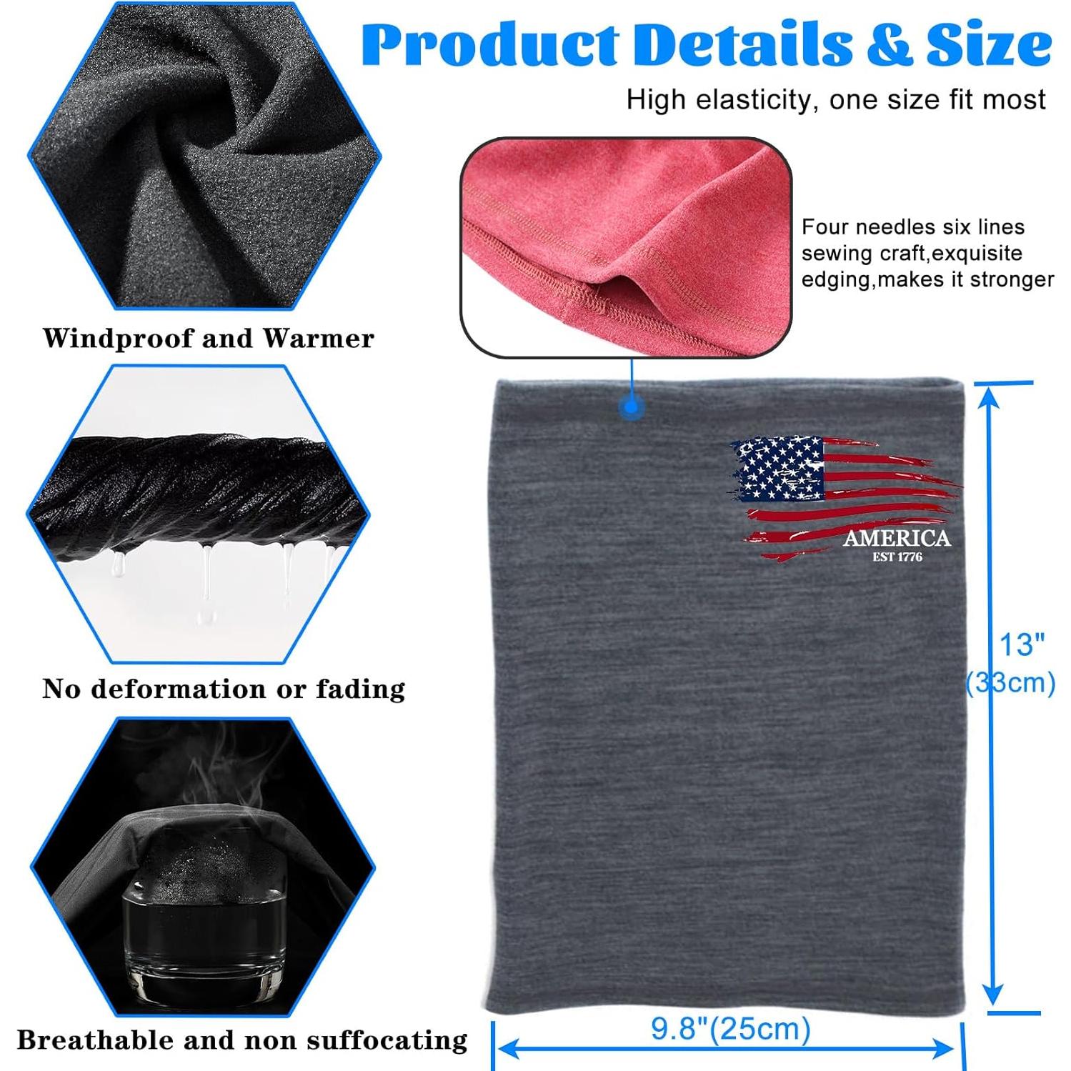 Gaiter de Cuello Invierno Bandera Americana - Unisex