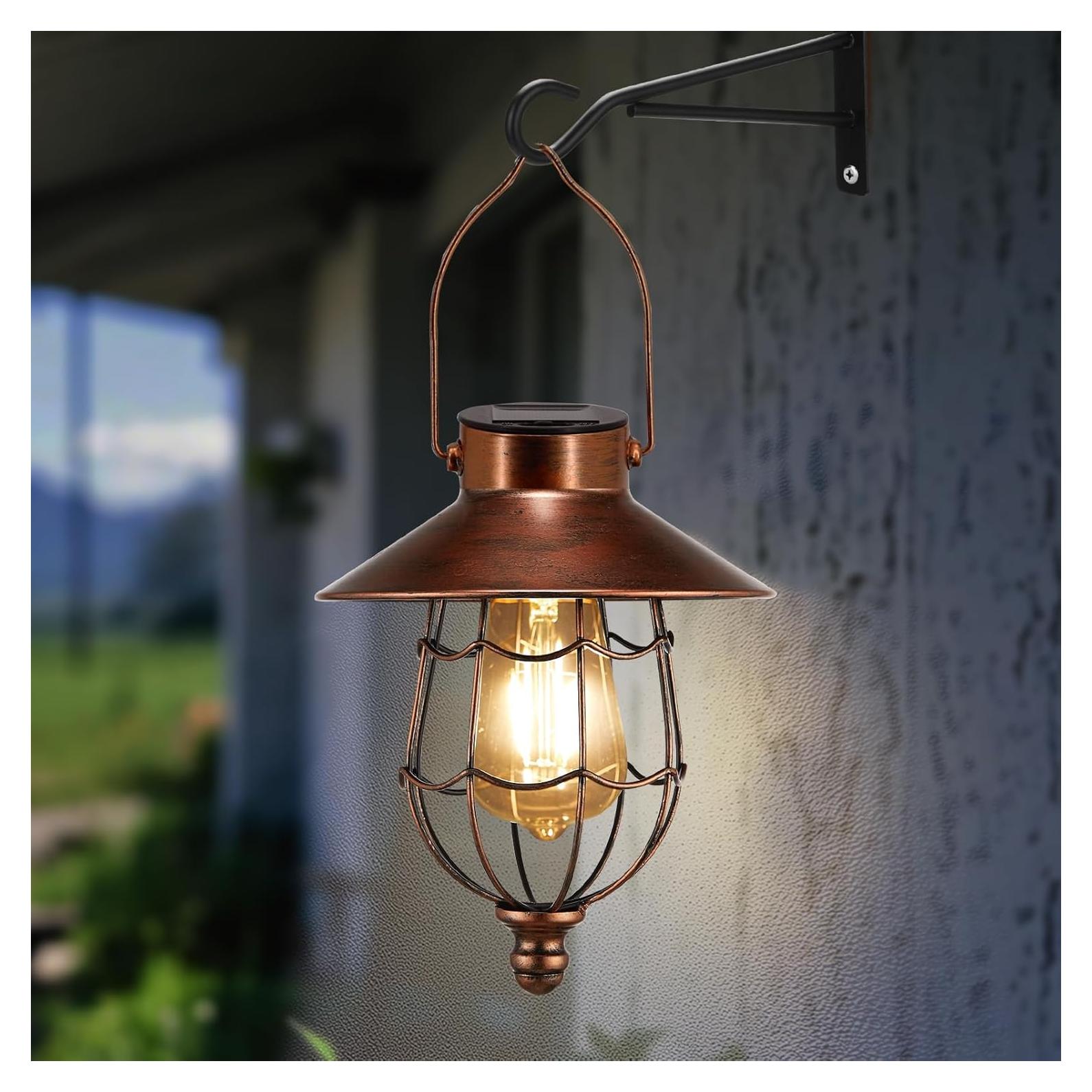 Linterna Solar Colgante Pearlstar Vintage Cobre IP44 80cm