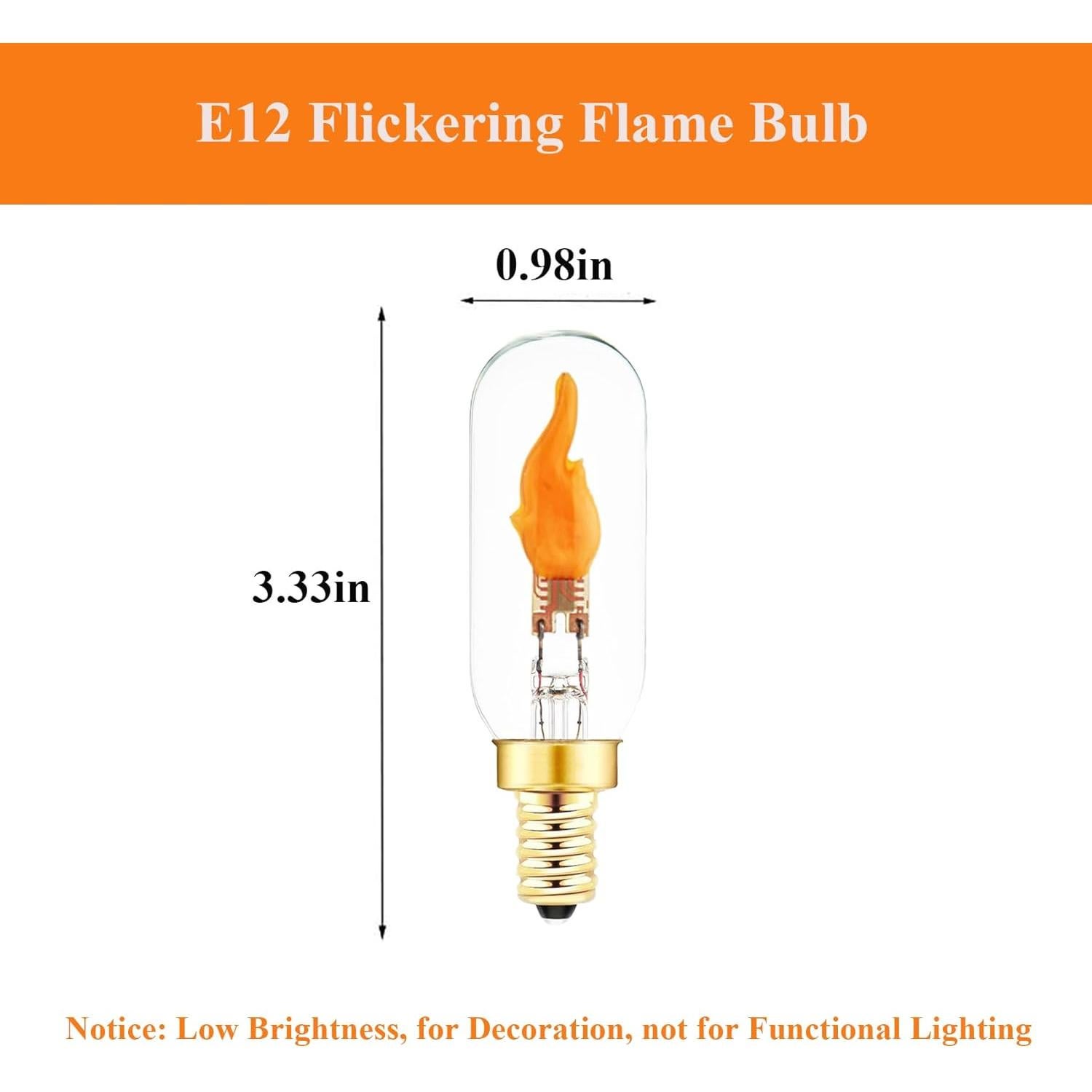 Bombilla LED E12 Parpadeante SHUWDKAR Efecto Llama 2 Unidades