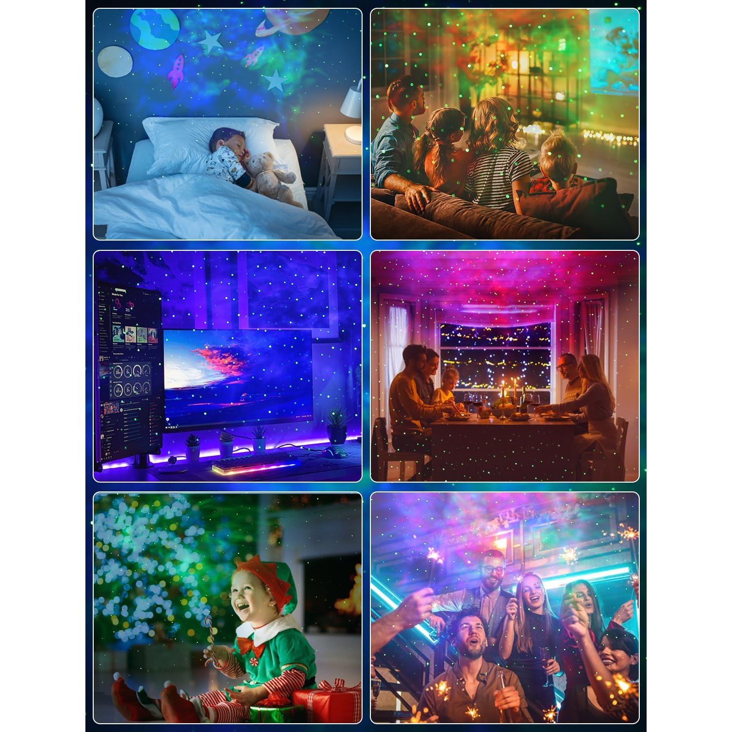 Proyector Galáctico Astronauta LED 3 en 1 con Control Remoto