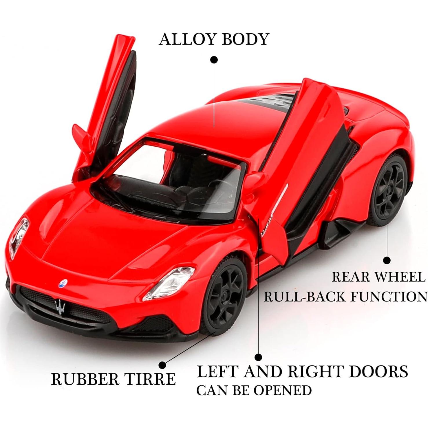 Coche Diecast Maserati MC20 Escala 1:36 Rojo Retroceso