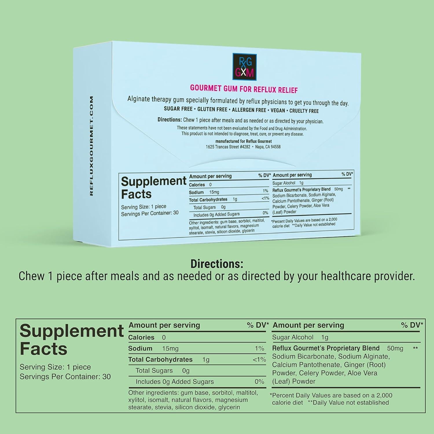 Chicle Funcional Reflux Gourmet Berry Soothe 30 Unidades