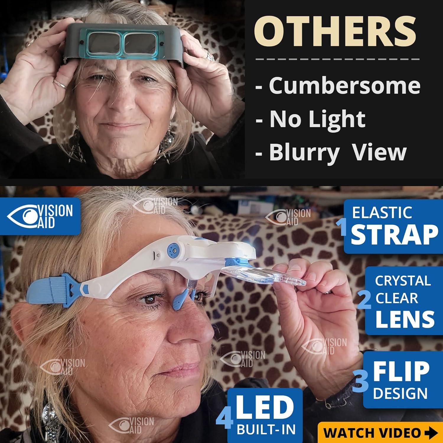 Gafas de Aumento Vision Aid VA1 con Luz LED y 5 Lentes