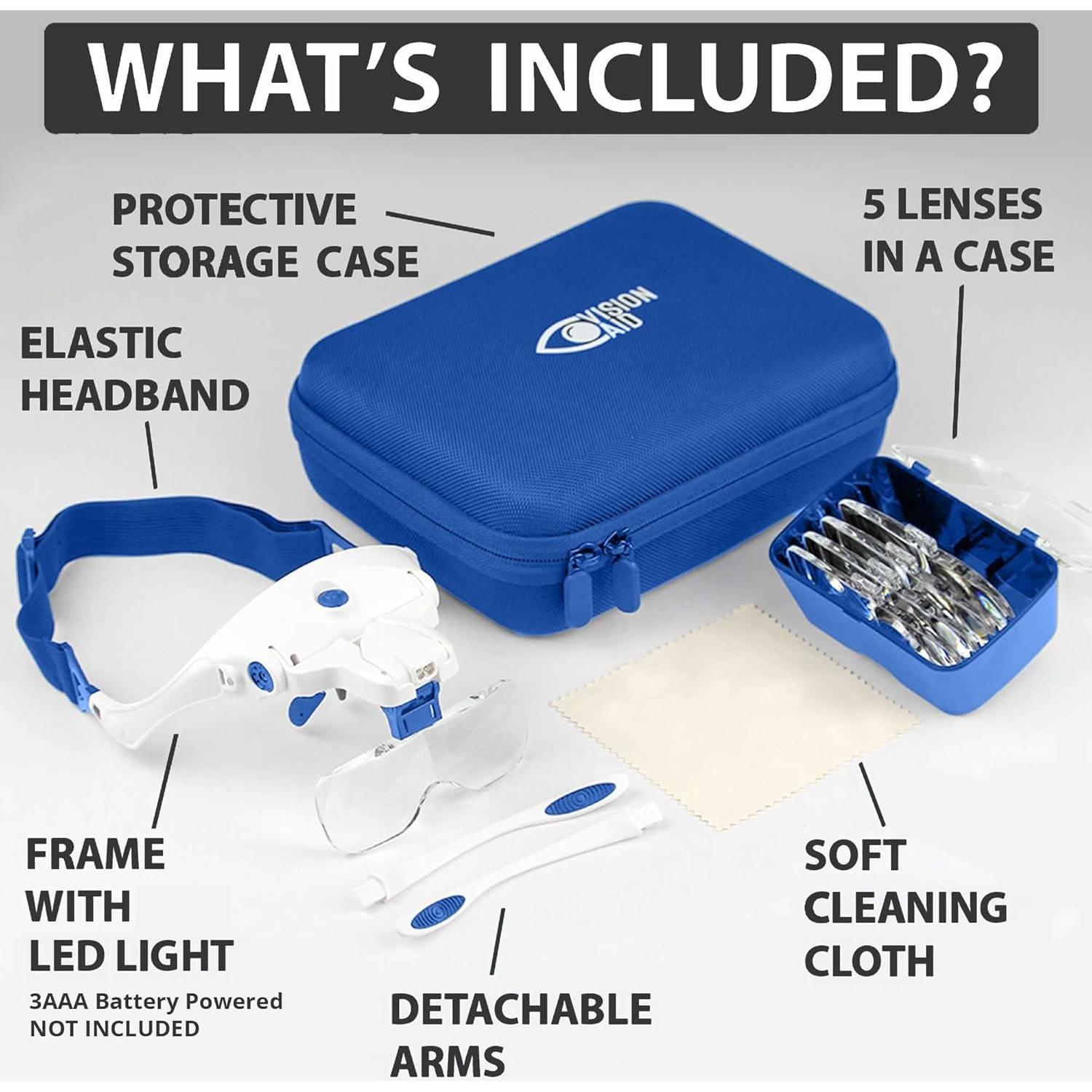 Gafas de Aumento Vision Aid VA1 con Luz LED y 5 Lentes