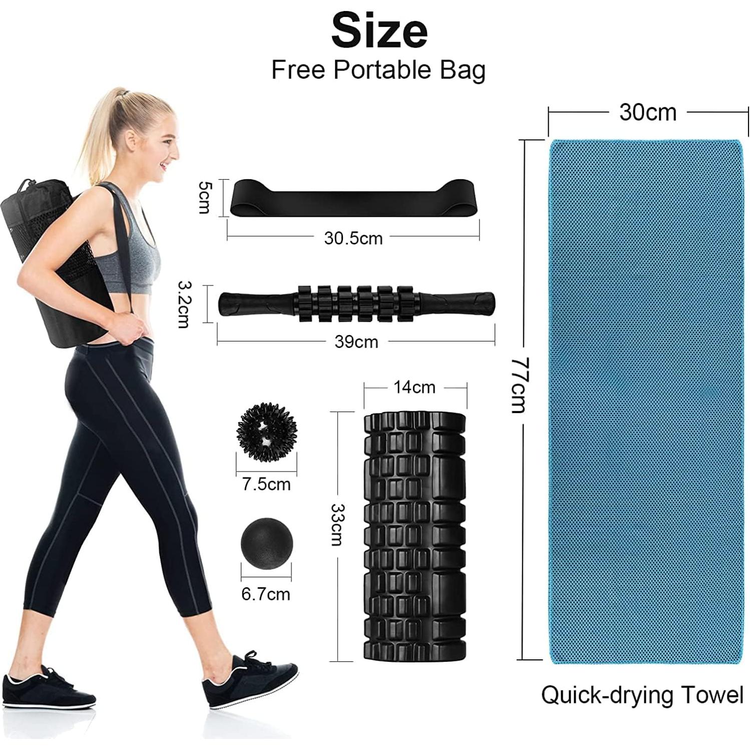 Juego de Rodillos de Espuma 6 en 1 Aucuu - Masaje y Estiramiento