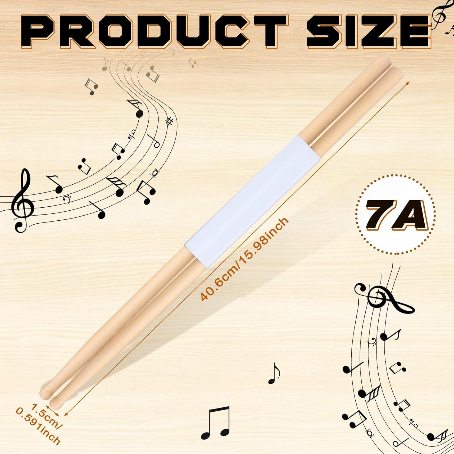 36 Pares de Baquetas de Arce 7A para Batería Adultos
