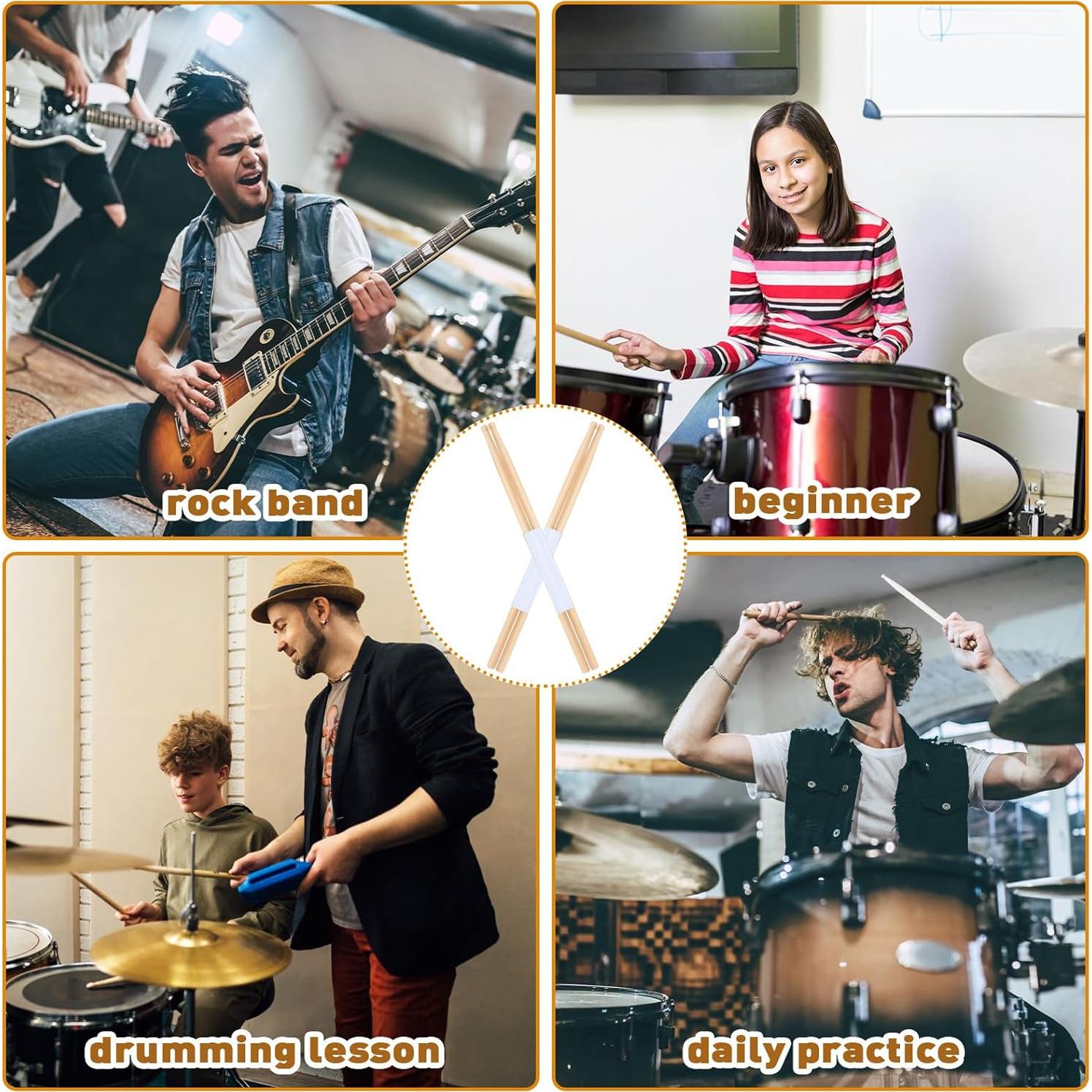 36 Pares de Baquetas de Arce 7A para Batería Adultos