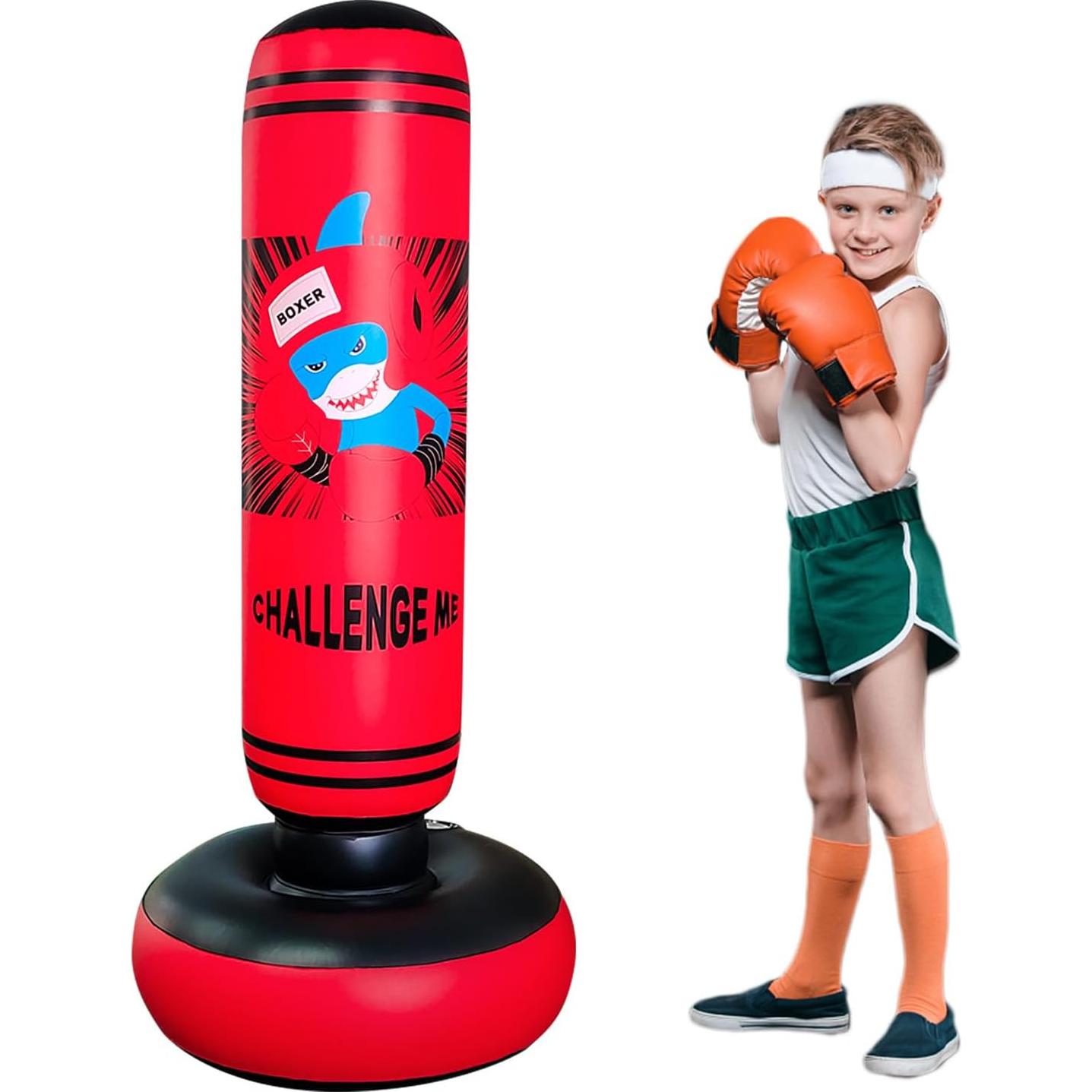 Saco de Boxeo Inflable ZHUYNXIR para Niños 160 cm Rojo