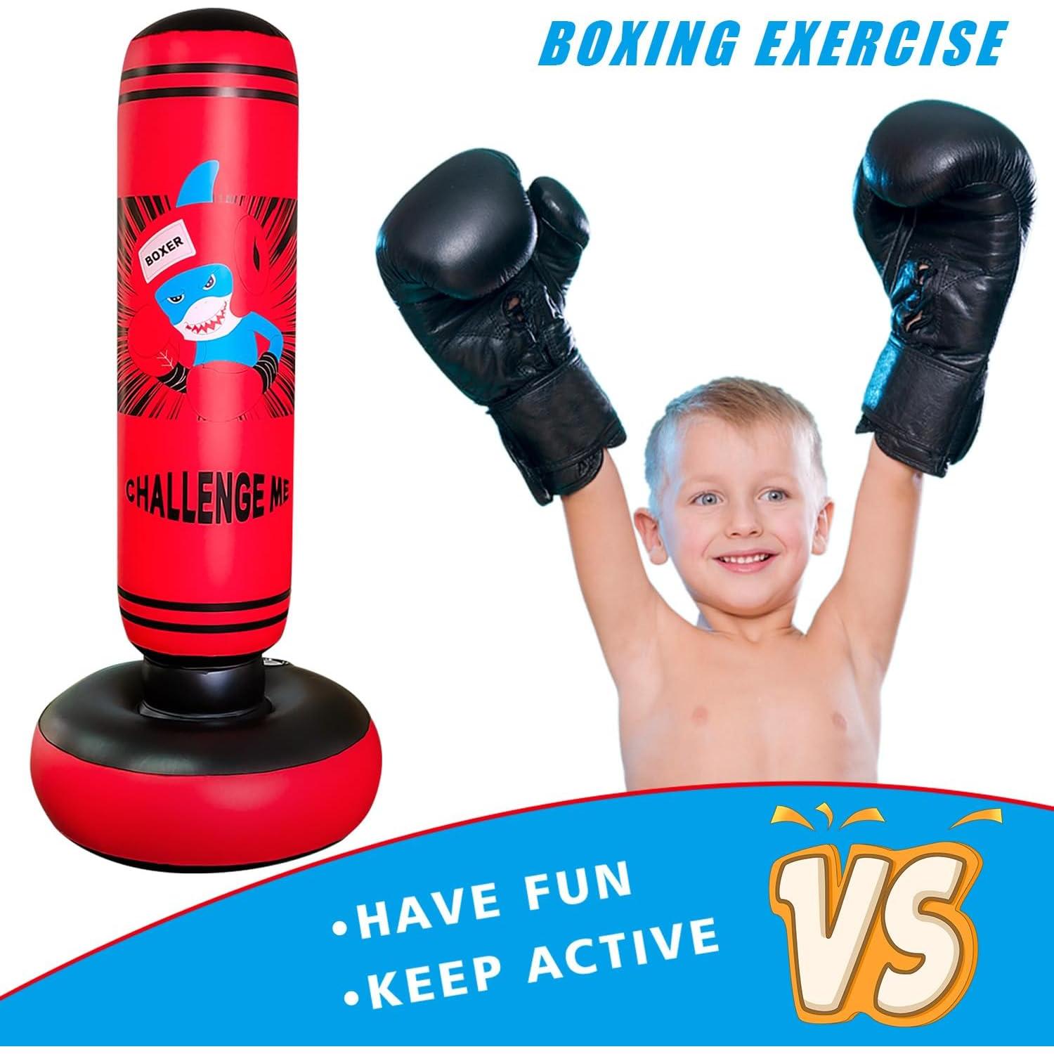 Saco de Boxeo Inflable ZHUYNXIR para Niños 160 cm Rojo