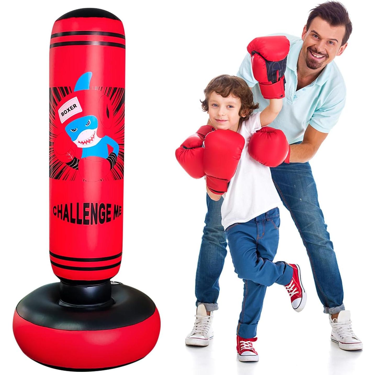 Saco de Boxeo Inflable ZHUYNXIR para Niños 160 cm Rojo