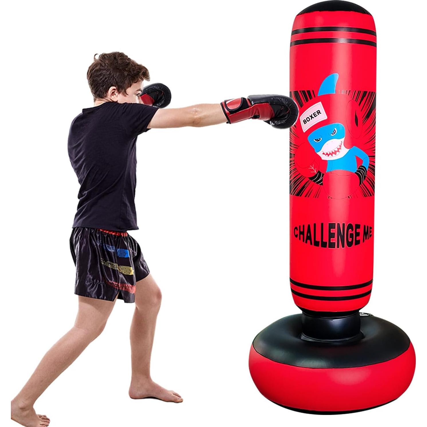 Saco de Boxeo Inflable ZHUYNXIR para Niños 160 cm Rojo