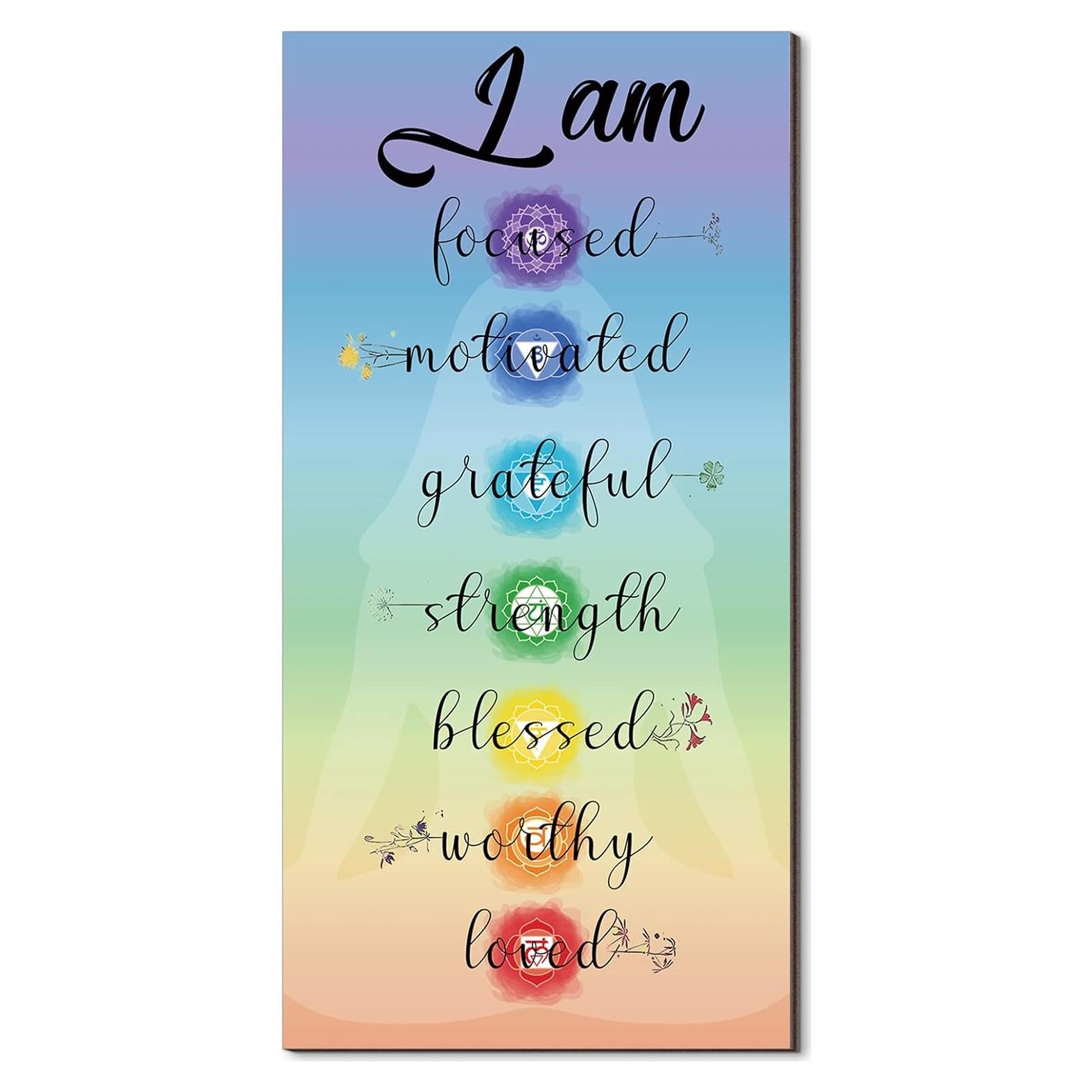 Decoración de Pared Chakra Blulu 30x15 cm Madera Motivacional