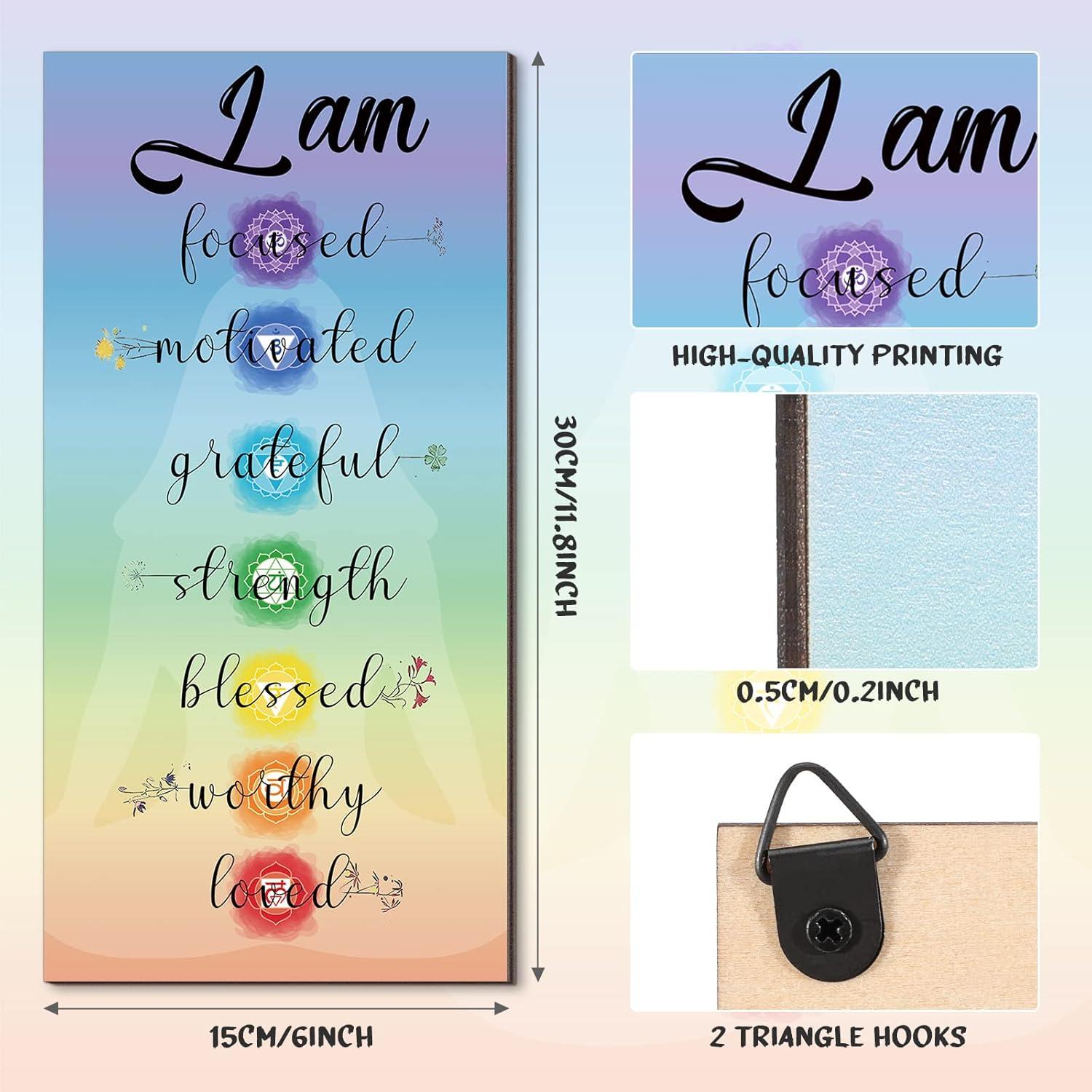 Decoración de Pared Chakra Blulu 30x15 cm Madera Motivacional