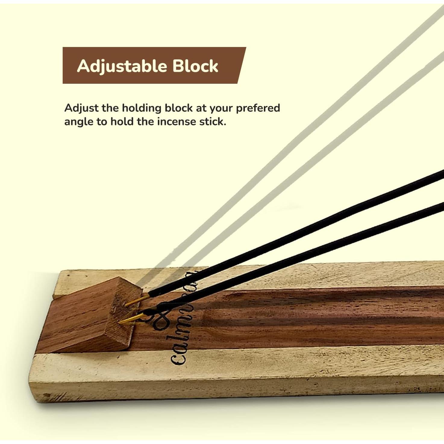 Soporte de Incienso de Madera de Rosa Calmveda 28 cm Doble