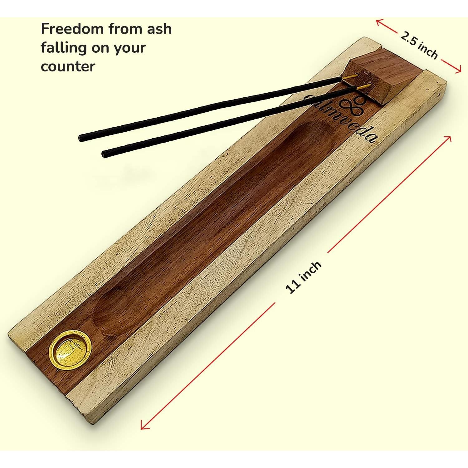 Soporte de Incienso de Madera de Rosa Calmveda 28 cm Doble