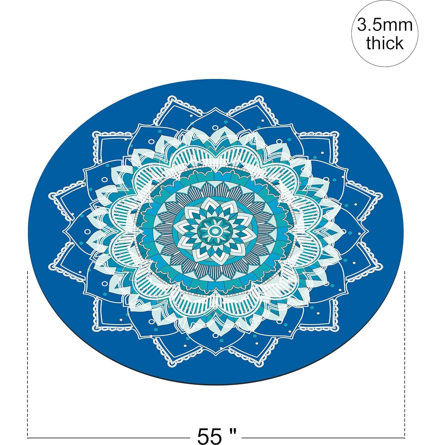 Alfombrilla de Yoga Redonda Keolorn 140cm Suede Antideslizante