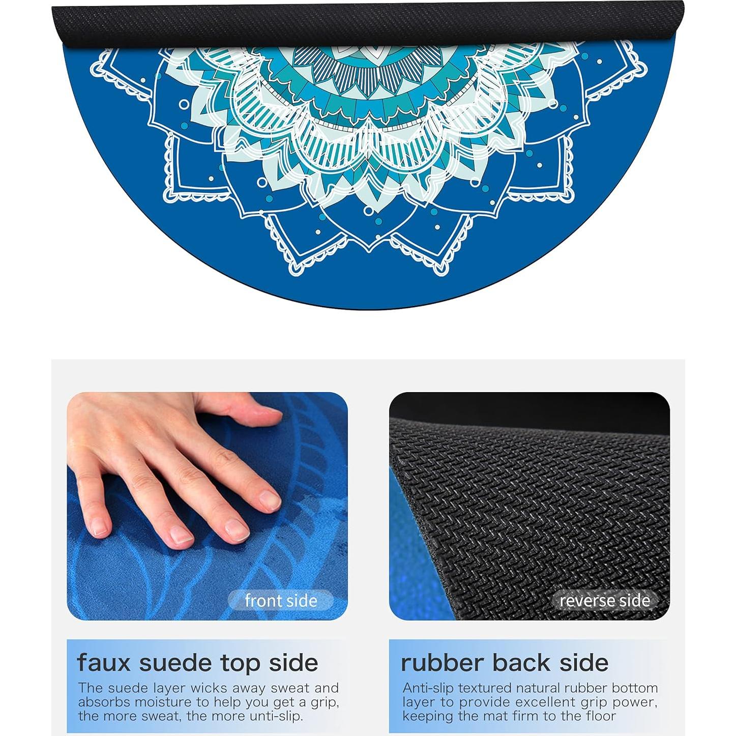 Alfombrilla de Yoga Redonda Keolorn 140cm Suede Antideslizante