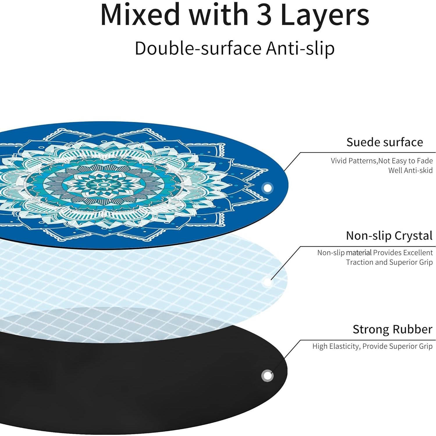 Alfombrilla de Yoga Redonda Keolorn 140cm Suede Antideslizante